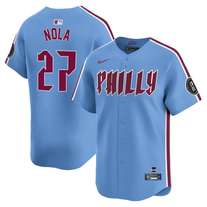 Aaron Nola Philadelphia Phillies Blue City Connect Limited Light Blue Jersey
