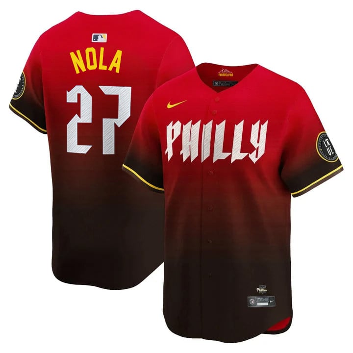 Aaron Nola Philadelphia Phillies Blue City Connect Limited Red Jersey