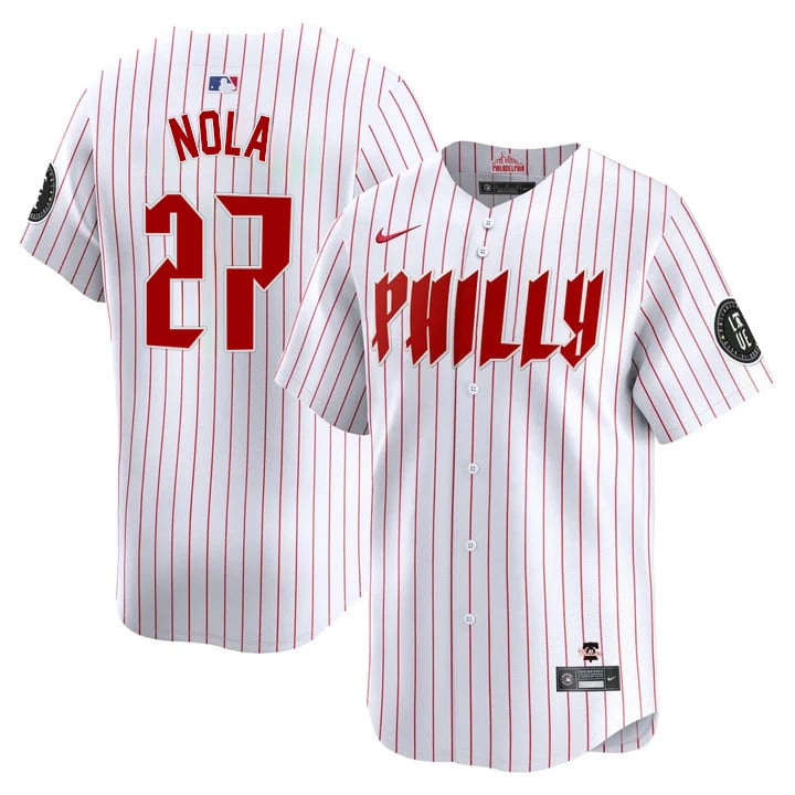 Aaron Nola Philadelphia Phillies Blue City Connect Limited White Jersey