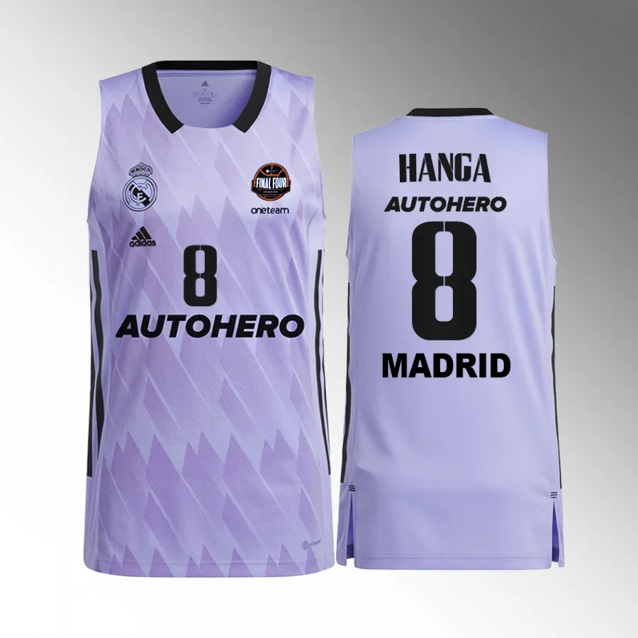 Adam Hanga 11th Euroleague Champions Real Madrid #8 Purple Jersey Away Shirt