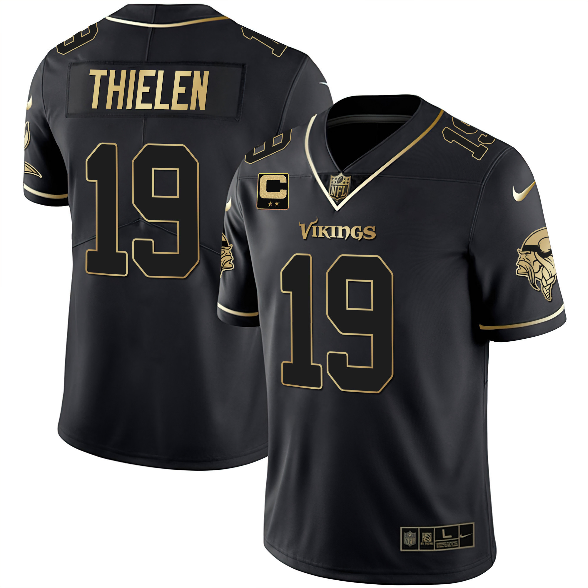 Adam Thielen Men's Minnesota Vikings Gold & Purple Black Gold Jersey
