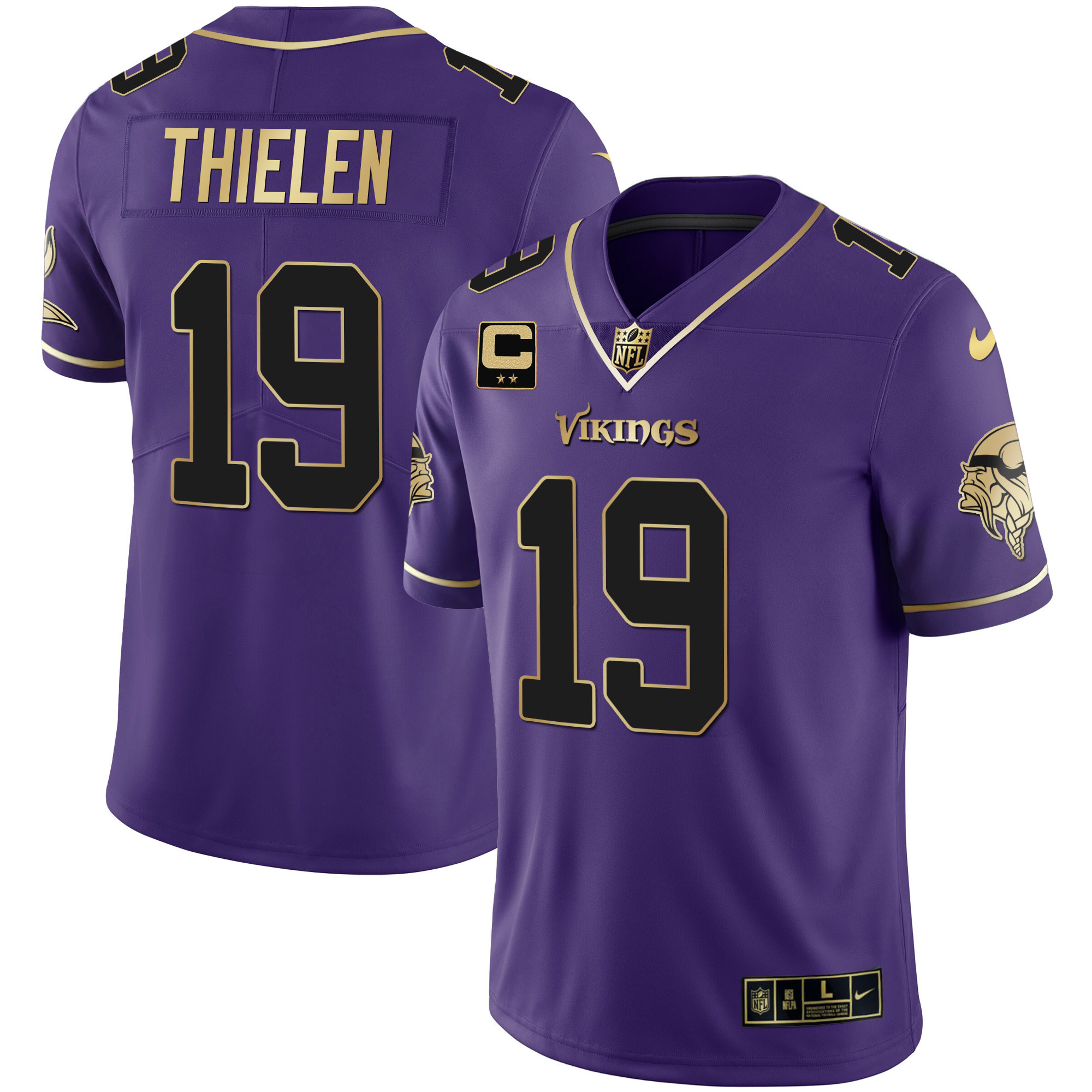 Adam Thielen Men's Minnesota Vikings Gold & Purple Black Purple Jersey
