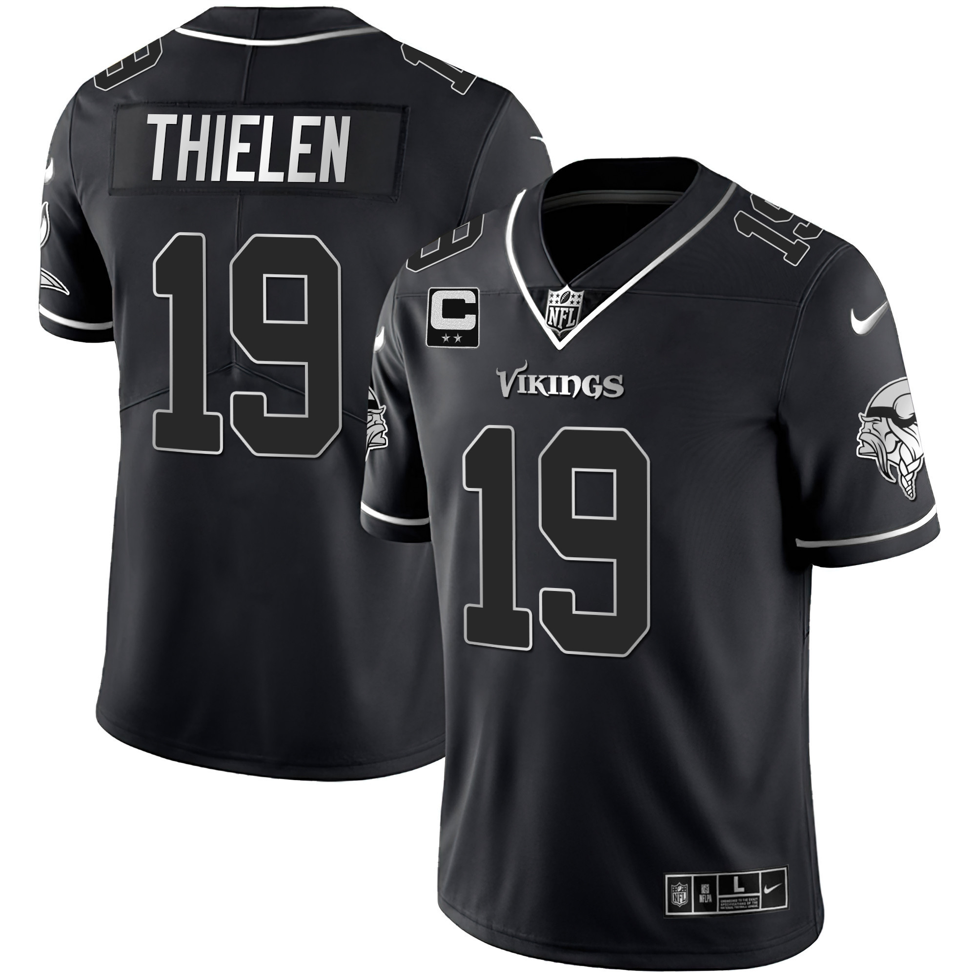 Adam Thielen Men's Minnesota Vikings Gold & Purple Black Silver Jersey