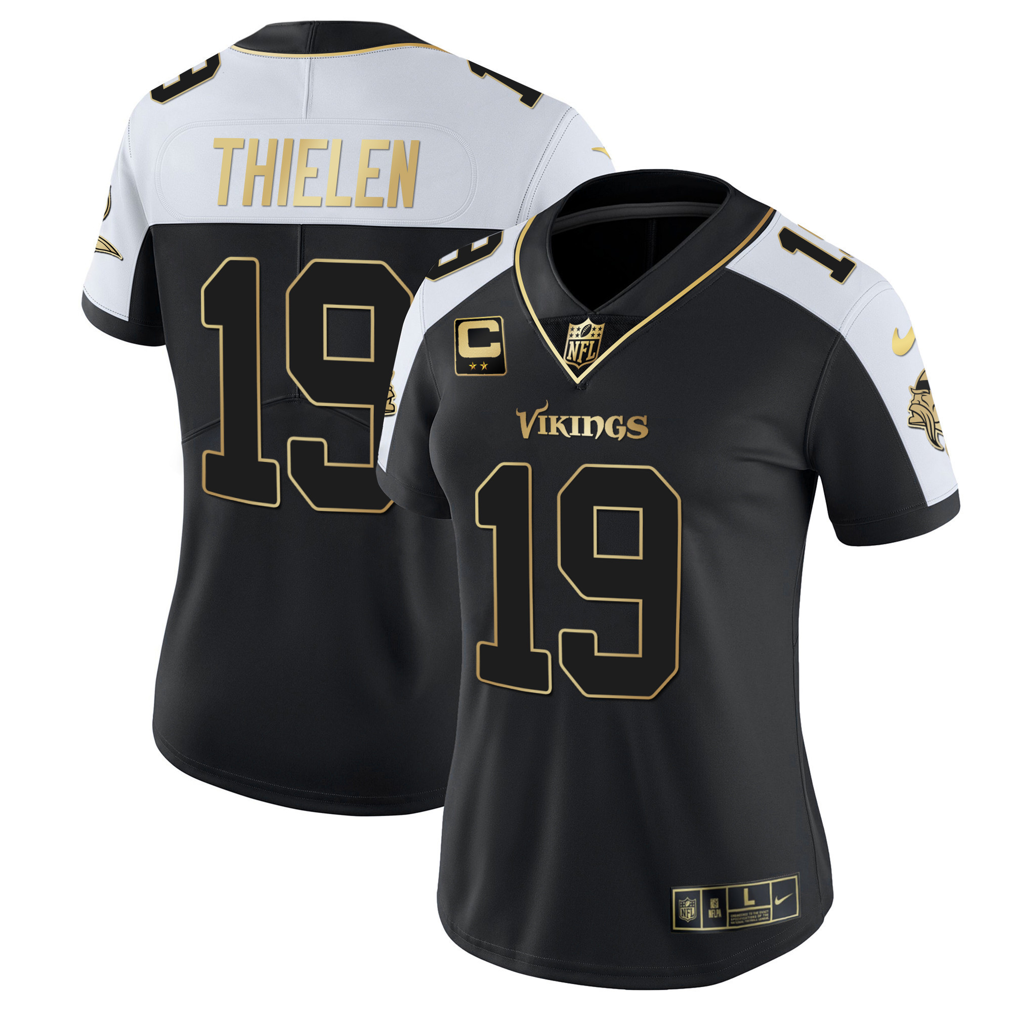 Adam Thielen Women's Minnesota Vikings White Gold & Black Gold Alternate Jersey