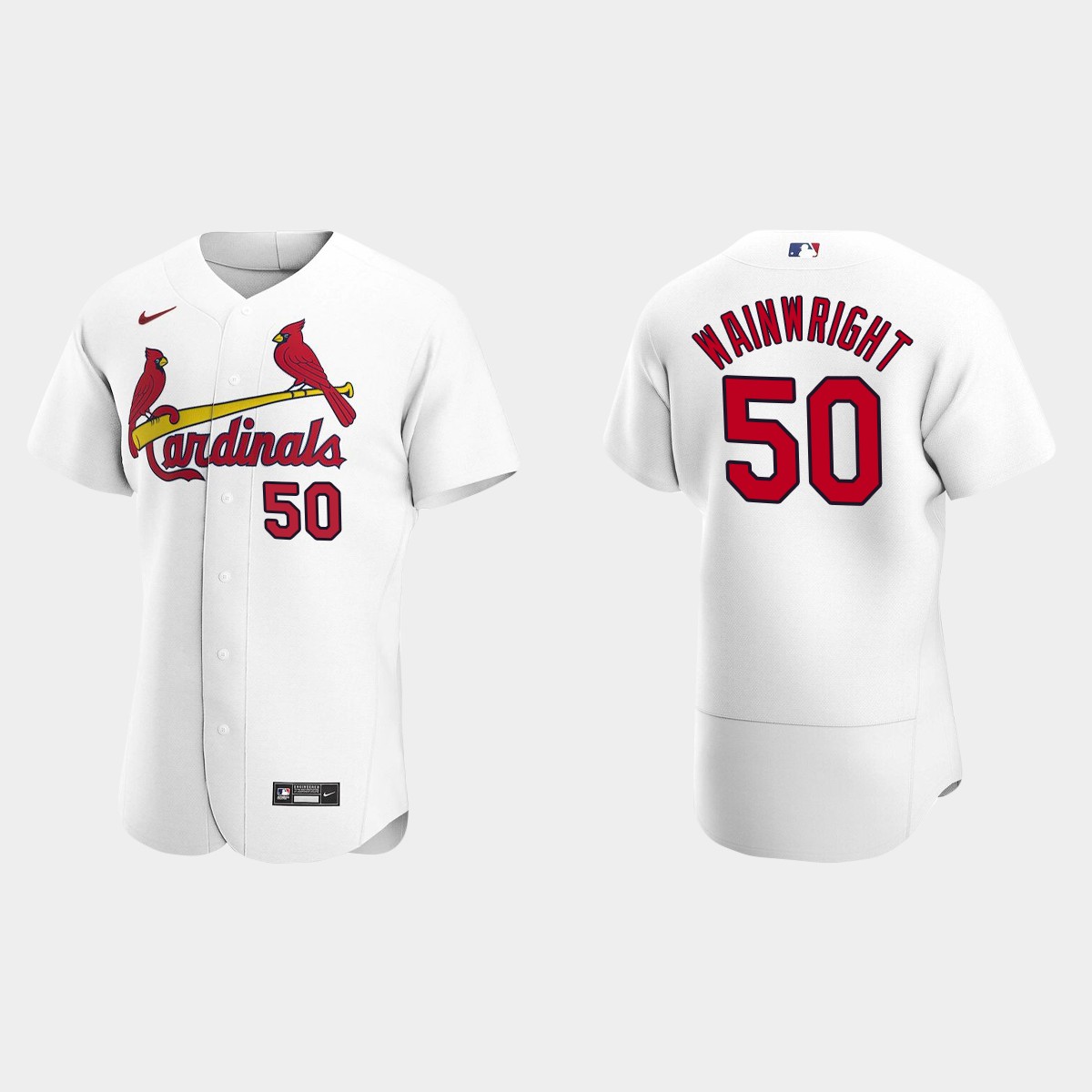 Adam Wainwright #50 St. Louis Cardinals White Home Jersey