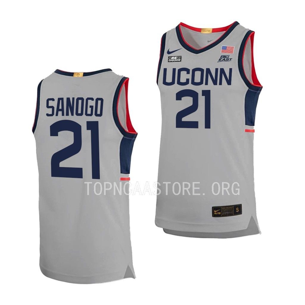 Adama Sanogo #21 UConn Huskies Alternate Limited Jersey Gray
