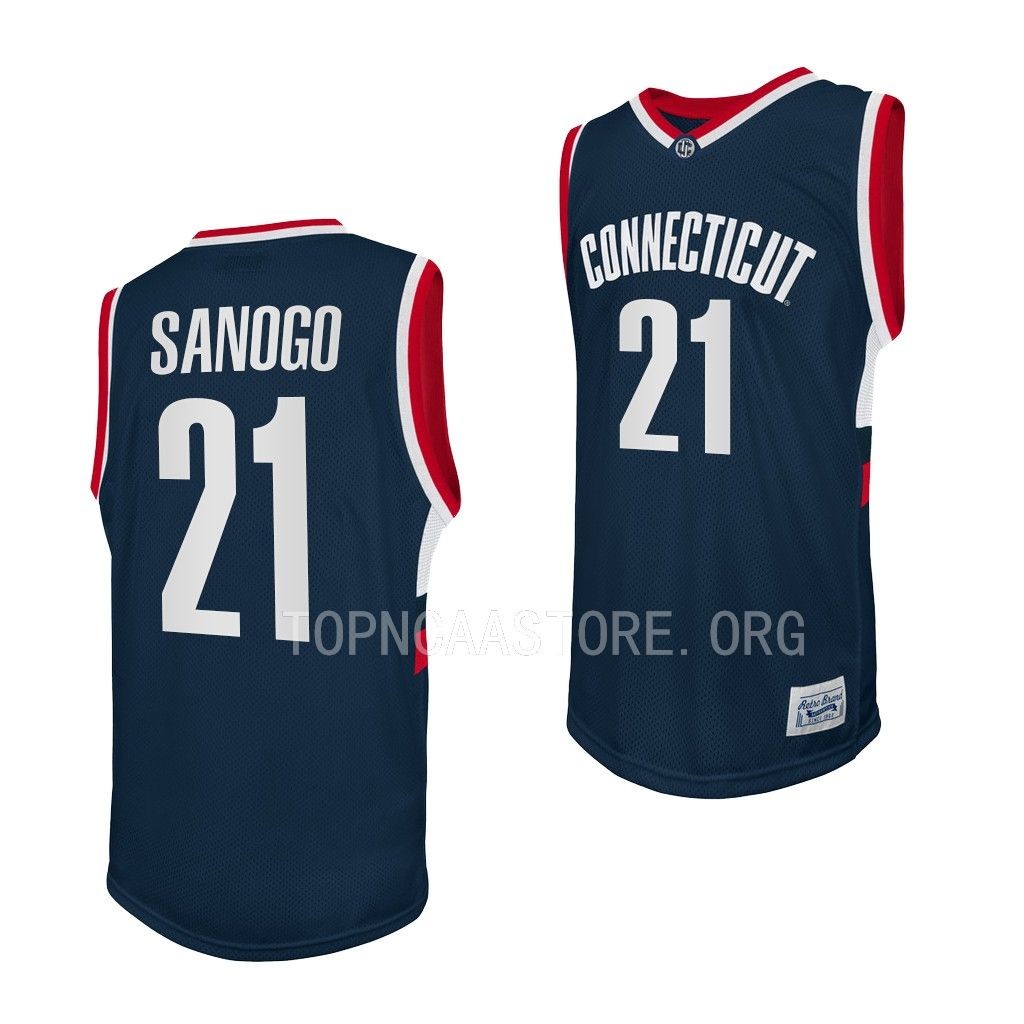 Adama Sanogo UConn Huskies #21 Navy Retro Jersey 