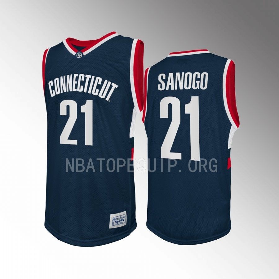 Adama Sanogo UConn Huskies Navy Jersey Retro