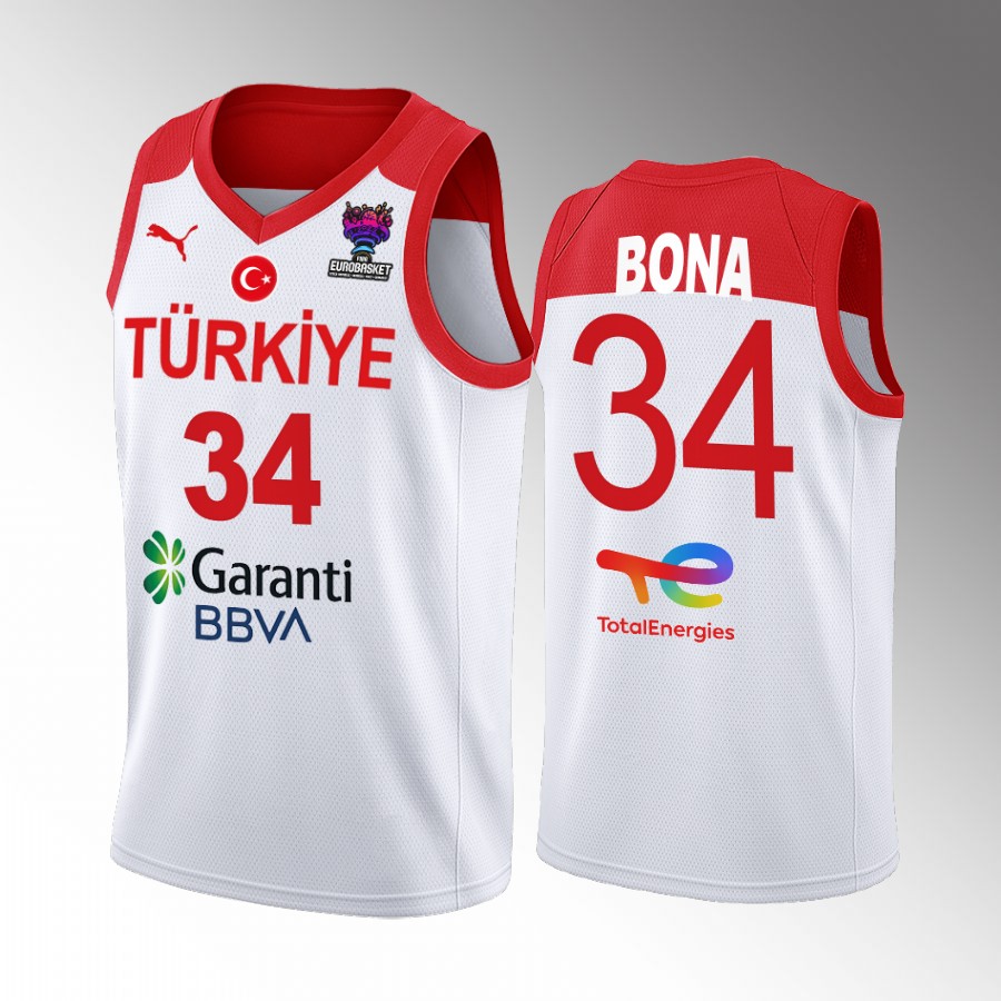 Adem Bona Turkey FIBA EuroBasket White Jersey Home #34