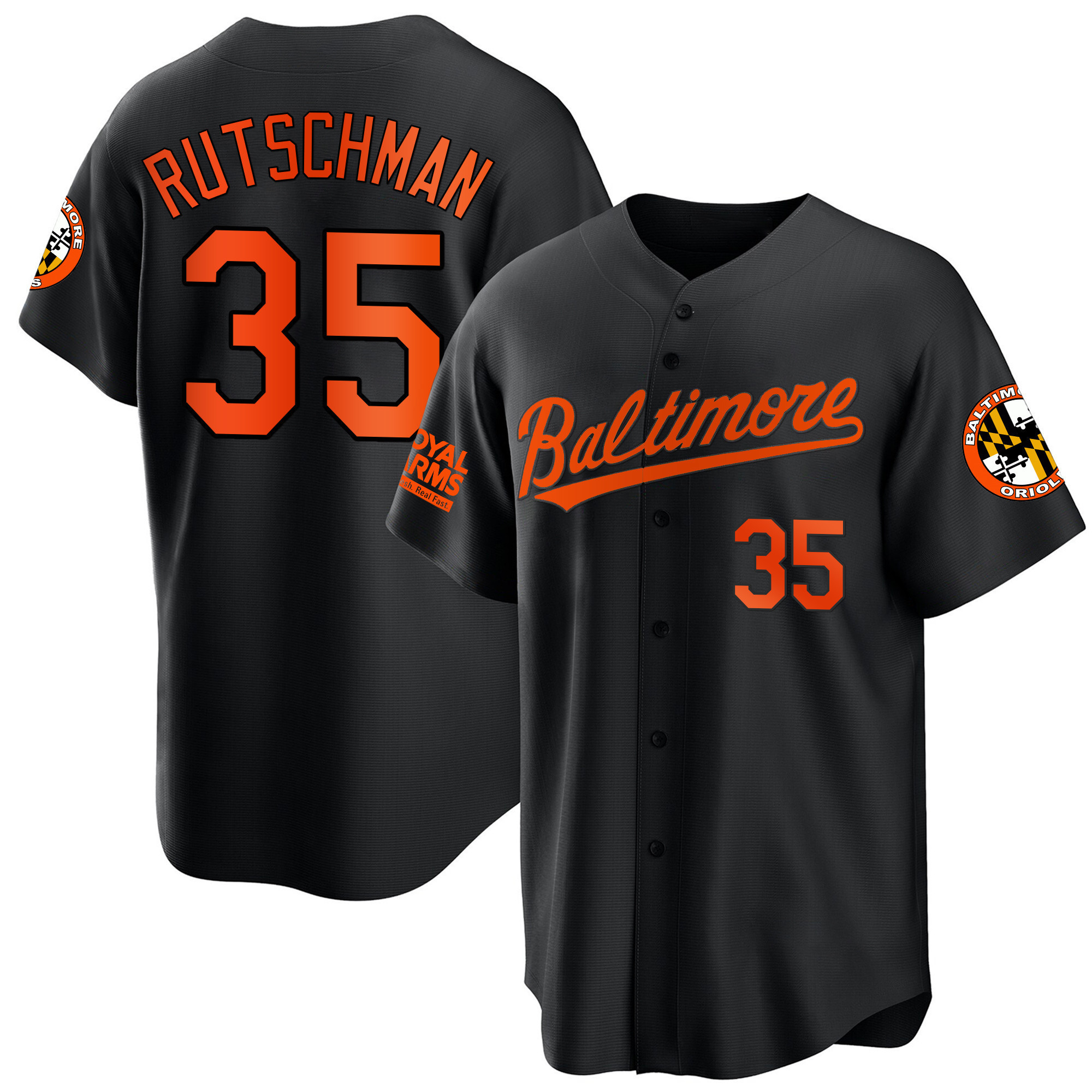 Adley Rutschman Men’s Baltimore Orioles Gold Cool Black Jersey - All Stitched