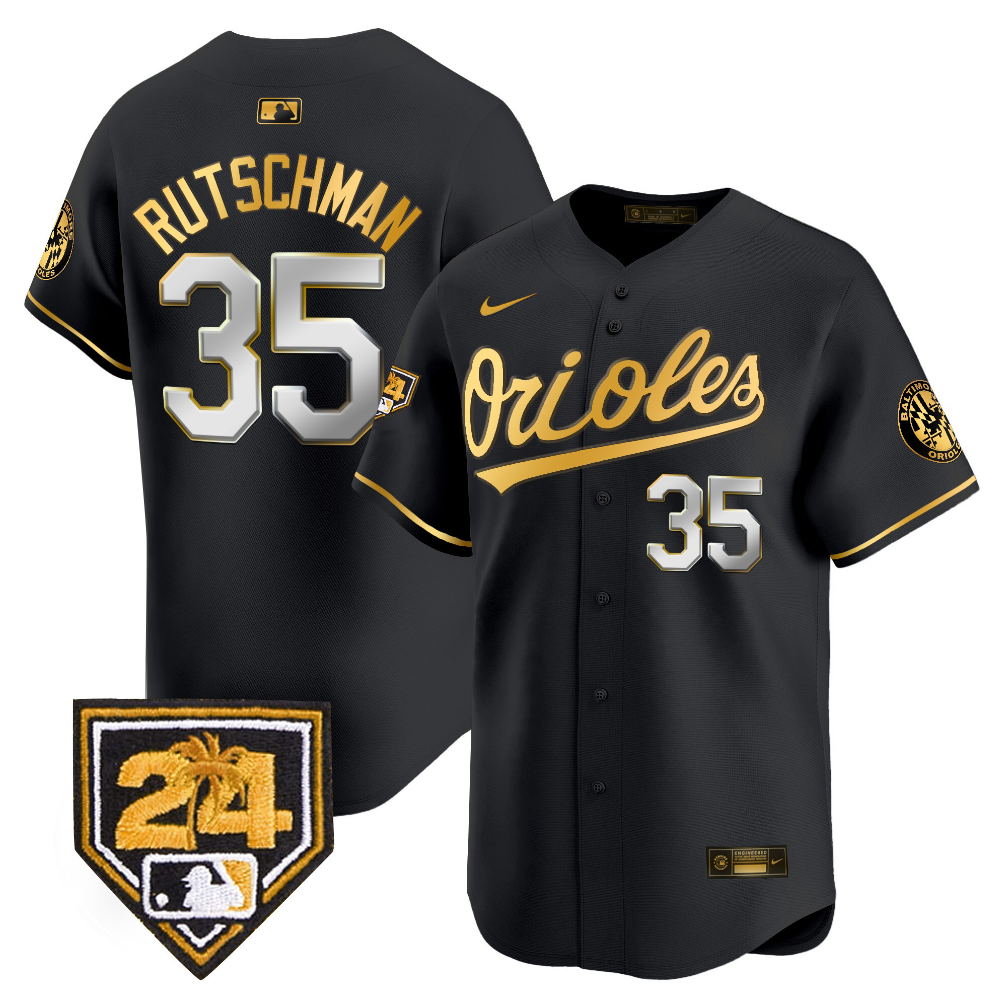 Adley Rutschman Men's Baltimore Orioles Spring Training Patch Vapor Premier Limited Black Limited Jersey - All Stitched