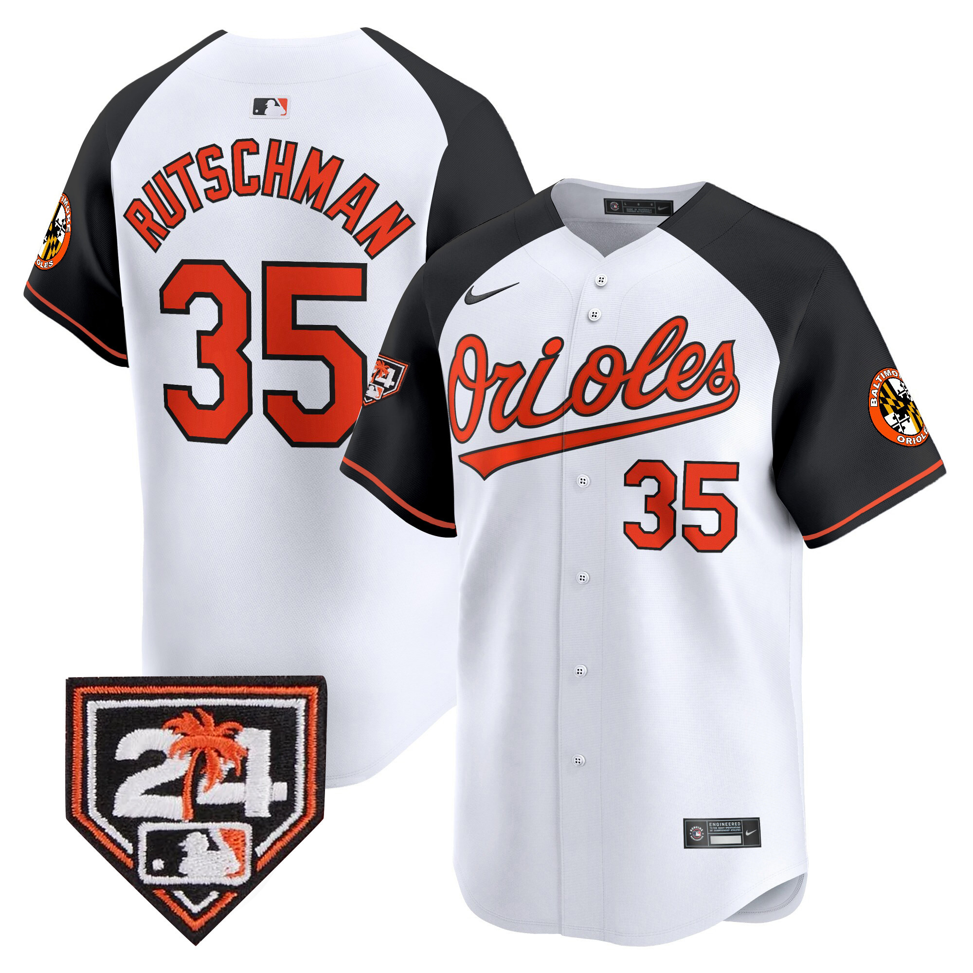Adley Rutschman Men's Baltimore Orioles Spring Training Patch Vapor Premier Limited White Alternate Jersey - All Stitched