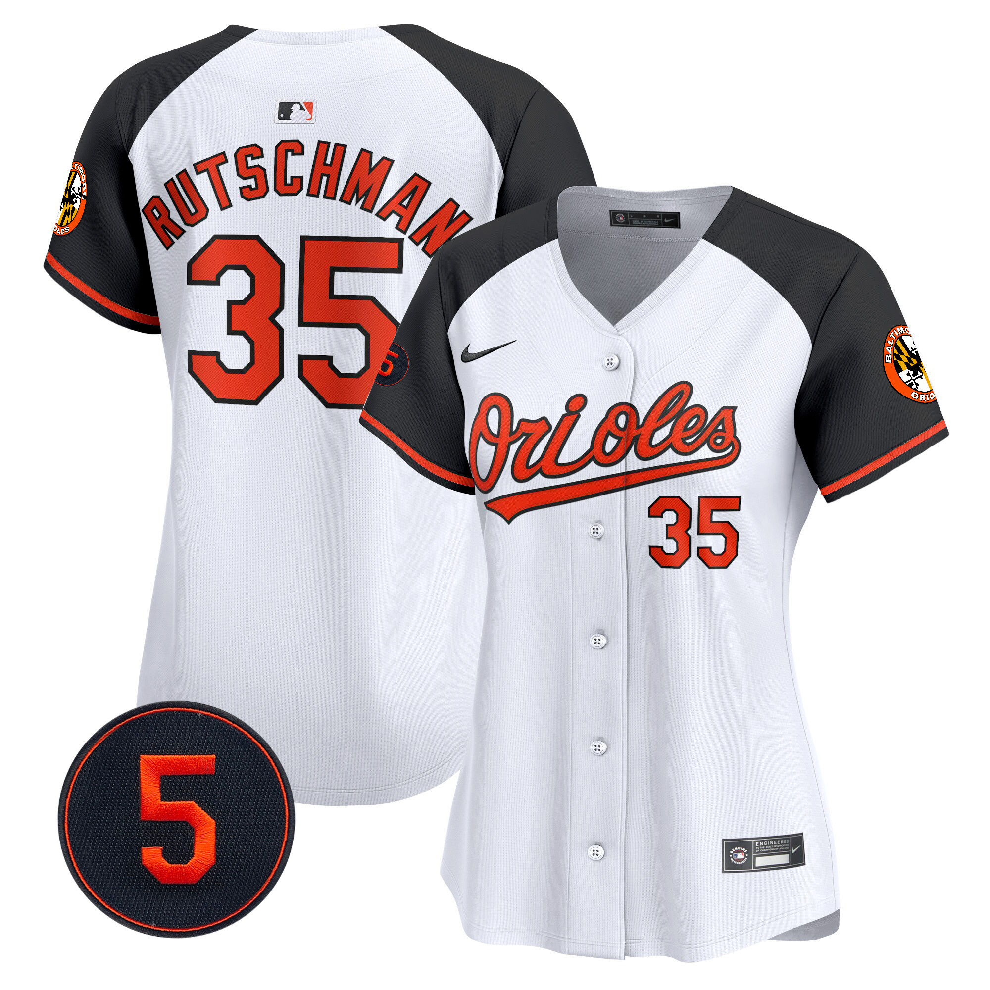 Adley Rutschman Women’s Baltimore Orioles Robinson Patch Vapor Premier Limited Alternate Jersey - All Stitched