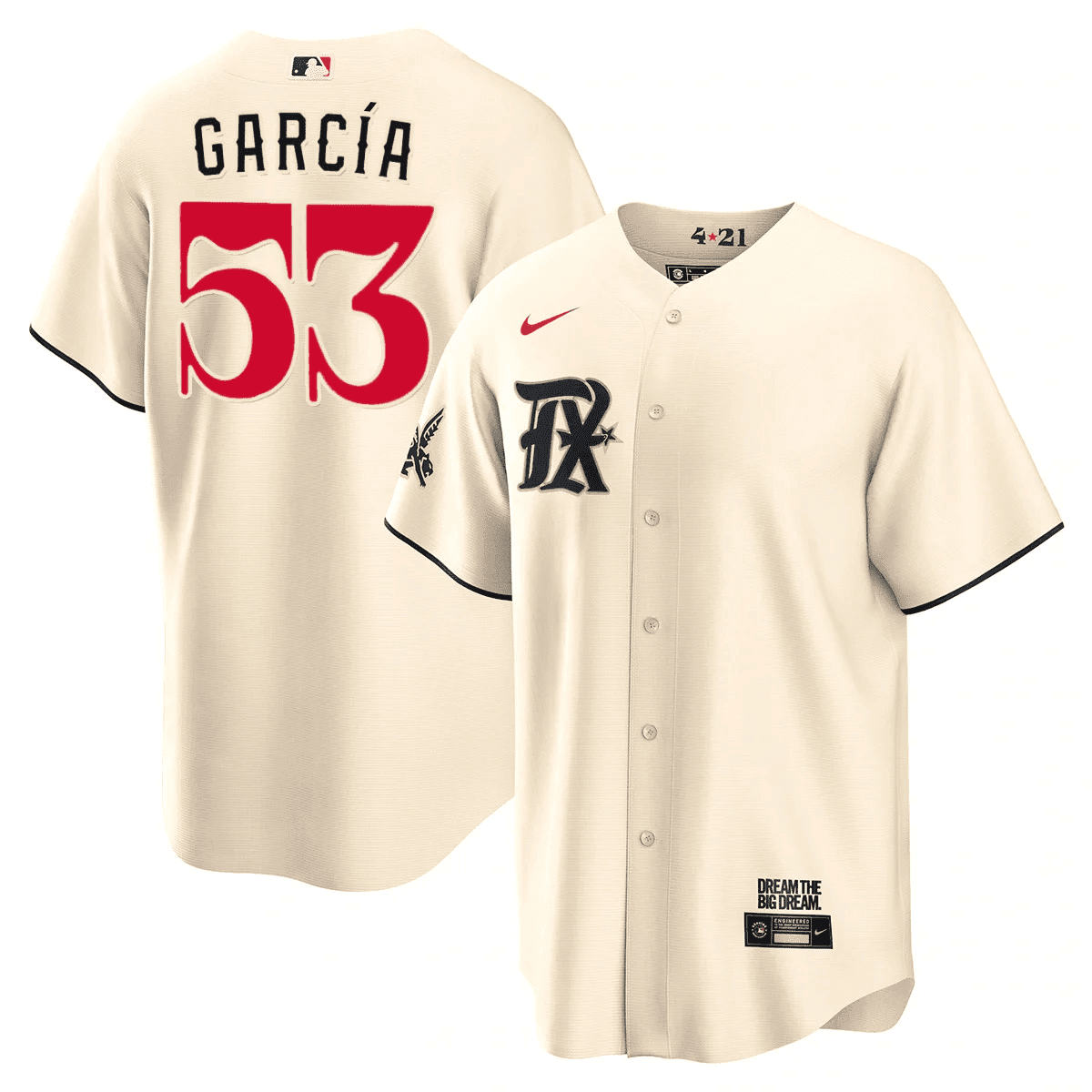 Adolis Garcia Men's Texas Rangers City Connect Collection V2 Cool Cream Jersey
