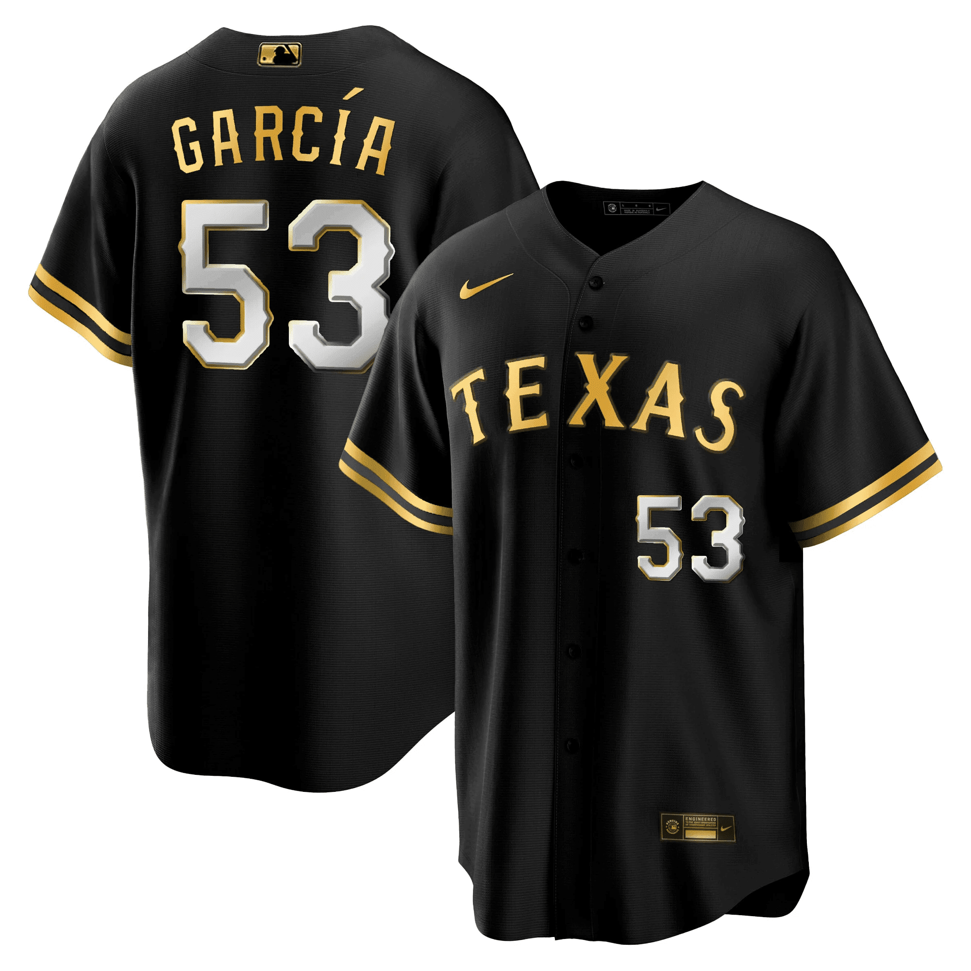 Adolis Garcia Men's Texas Rangers Gold Cool Black Jersey