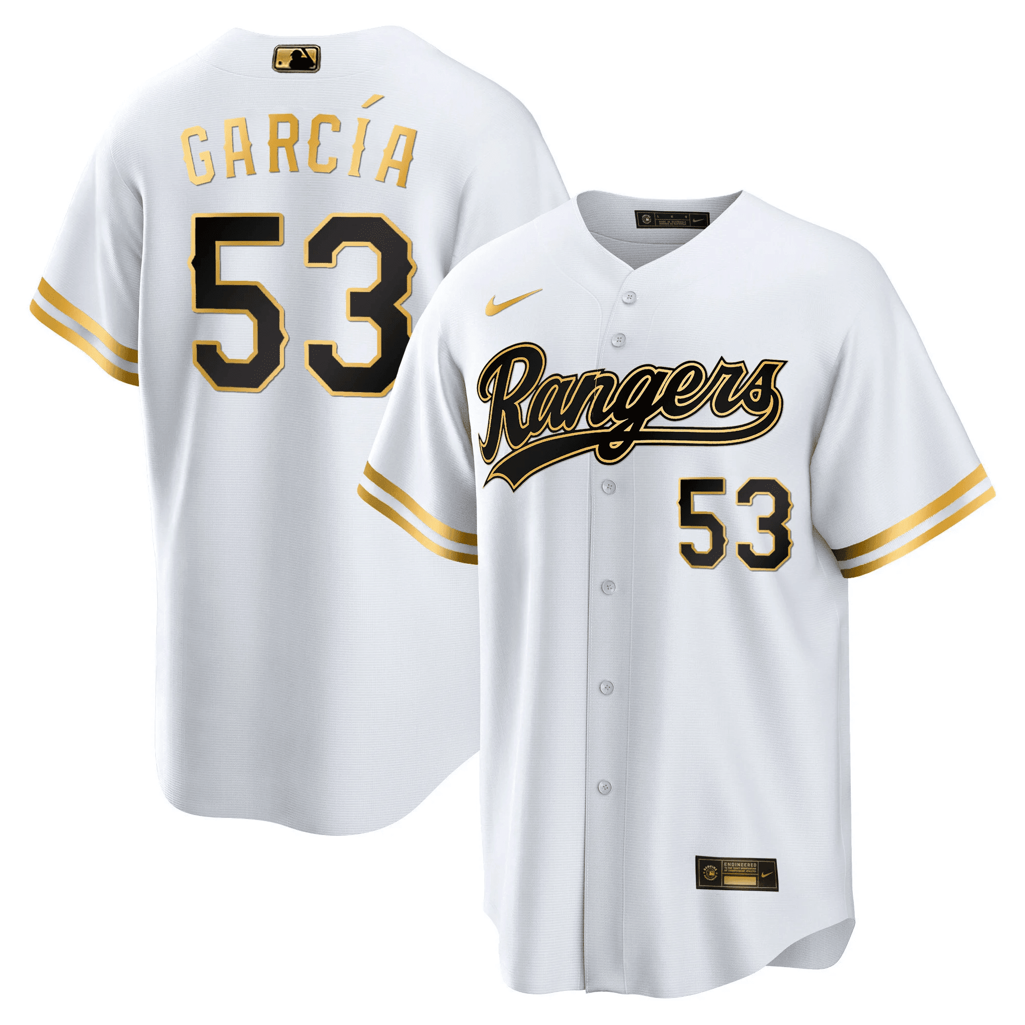 Adolis Garcia Men's Texas Rangers Gold Cool White Jersey