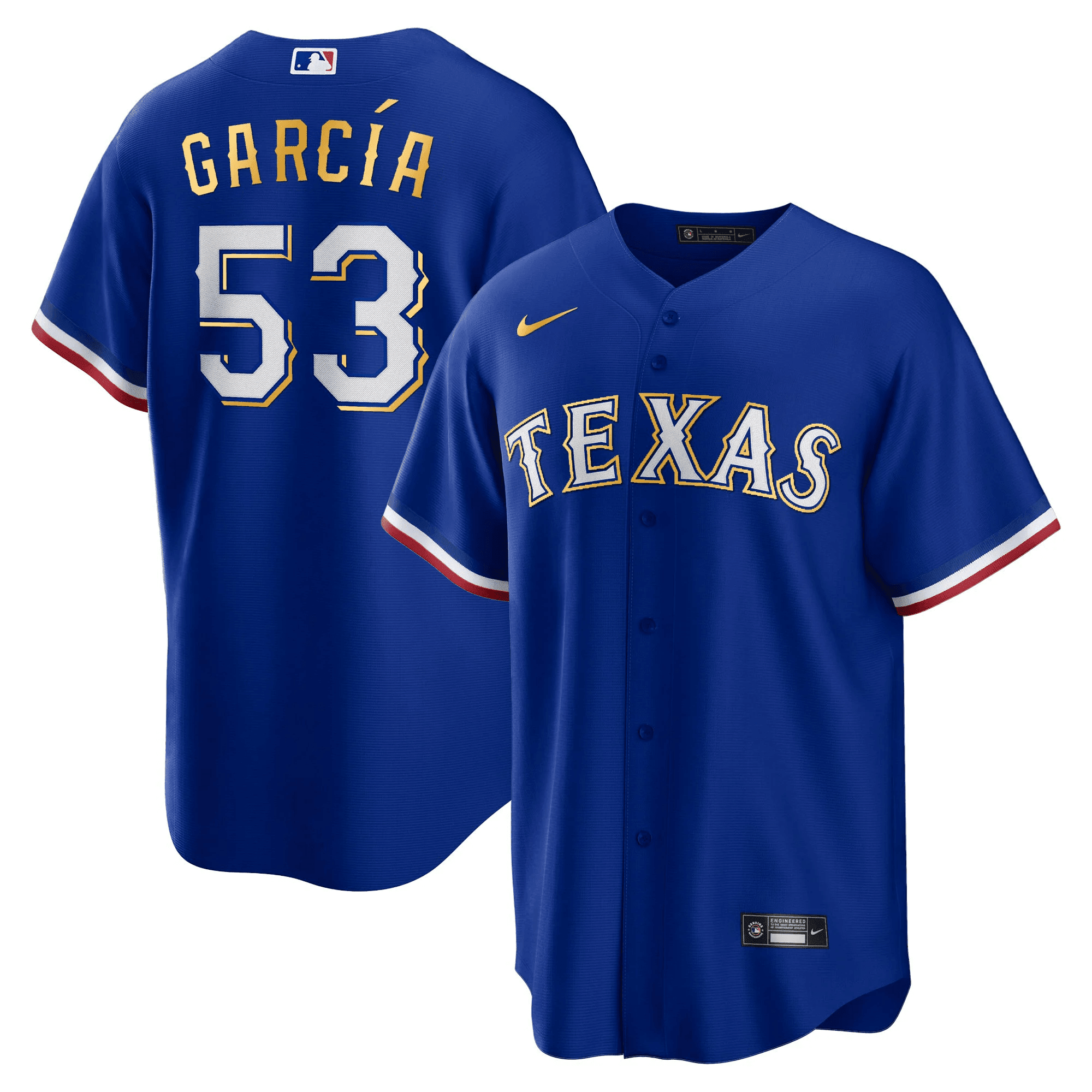 Adolis Garcia Men's Texas Rangers Gold Trim Cool Royal Jersey