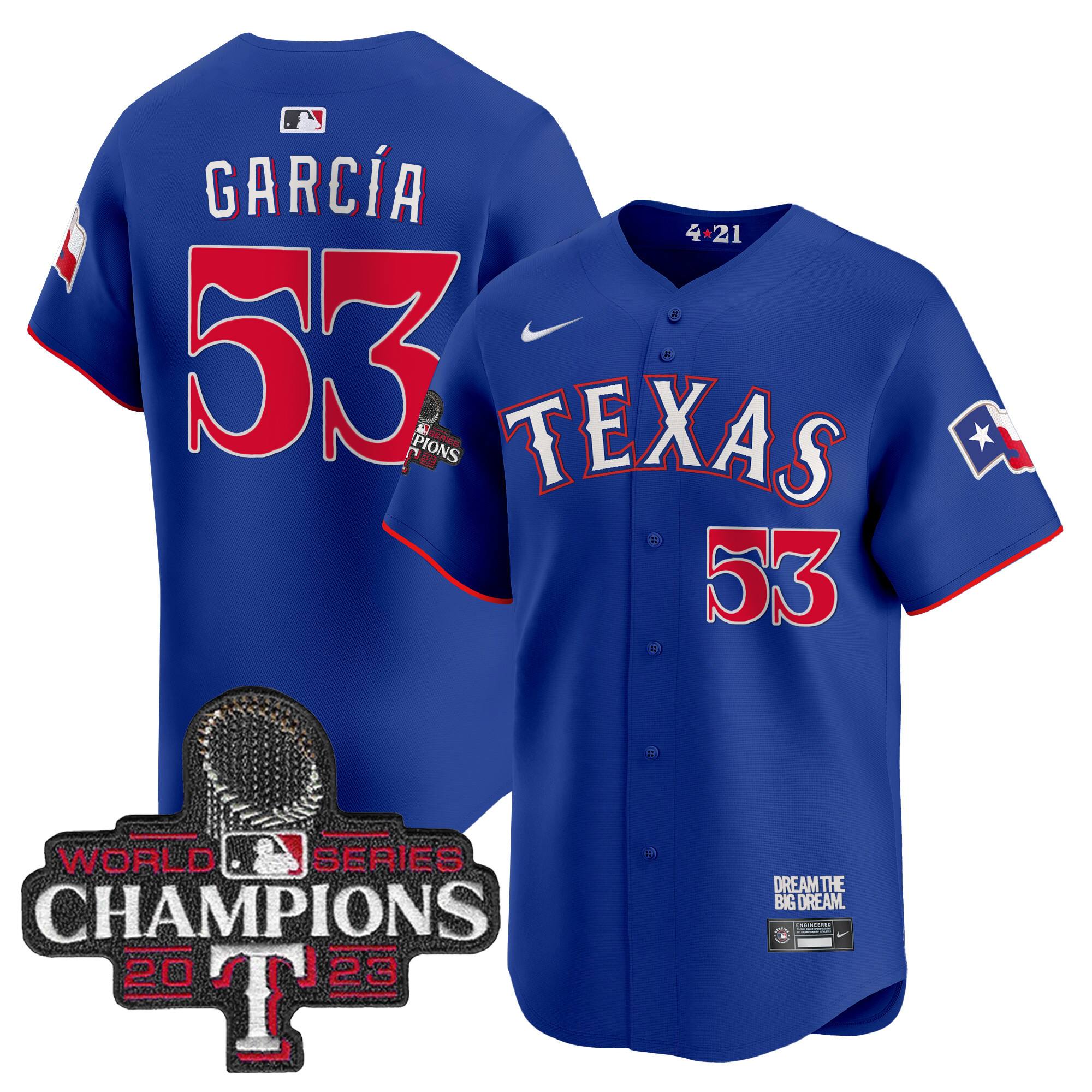 Adolis Garcia Men's Texas Rangers World Series Champions City Connect Vapor Premier Limited Royal Jersey
