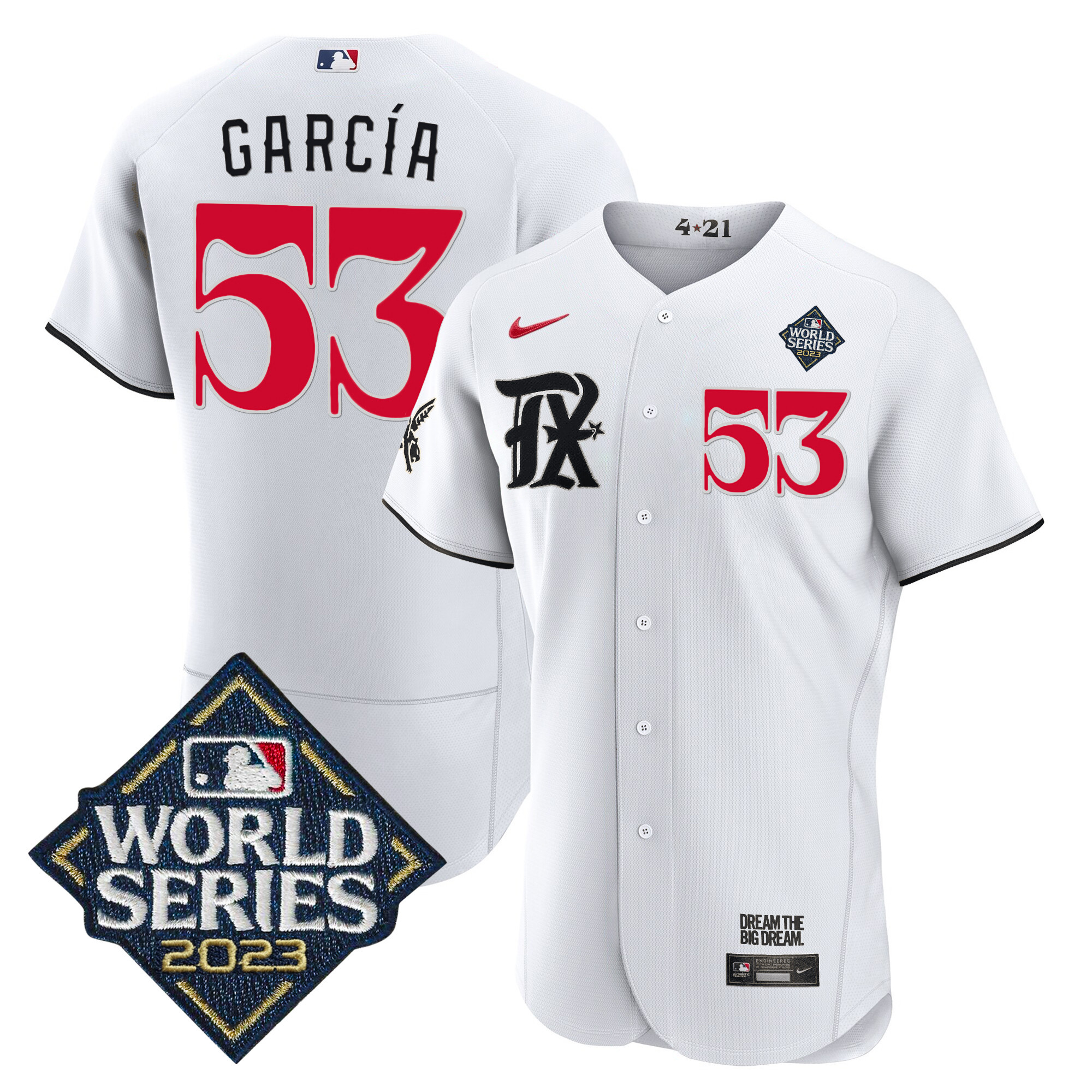 Adolis Garcia Men's Texas Rangers World Series City Connect Flex Base White Jersey