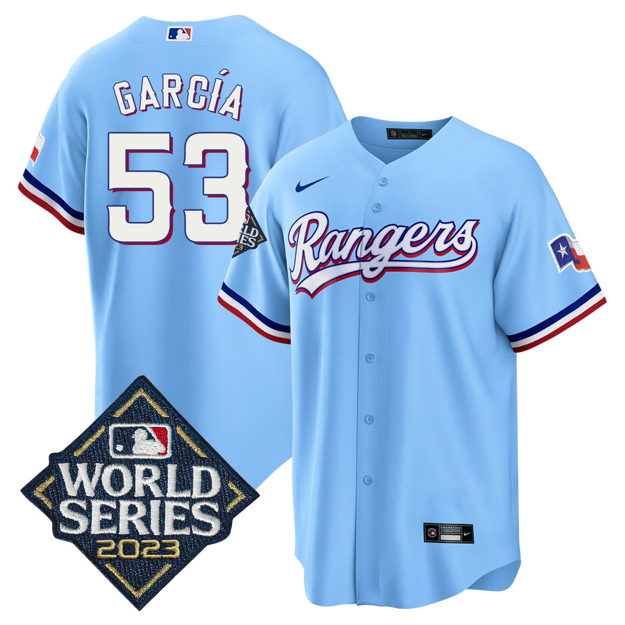 Adolis Garcia Men's Texas Rangers World Series Cool Base Blue Jersey
