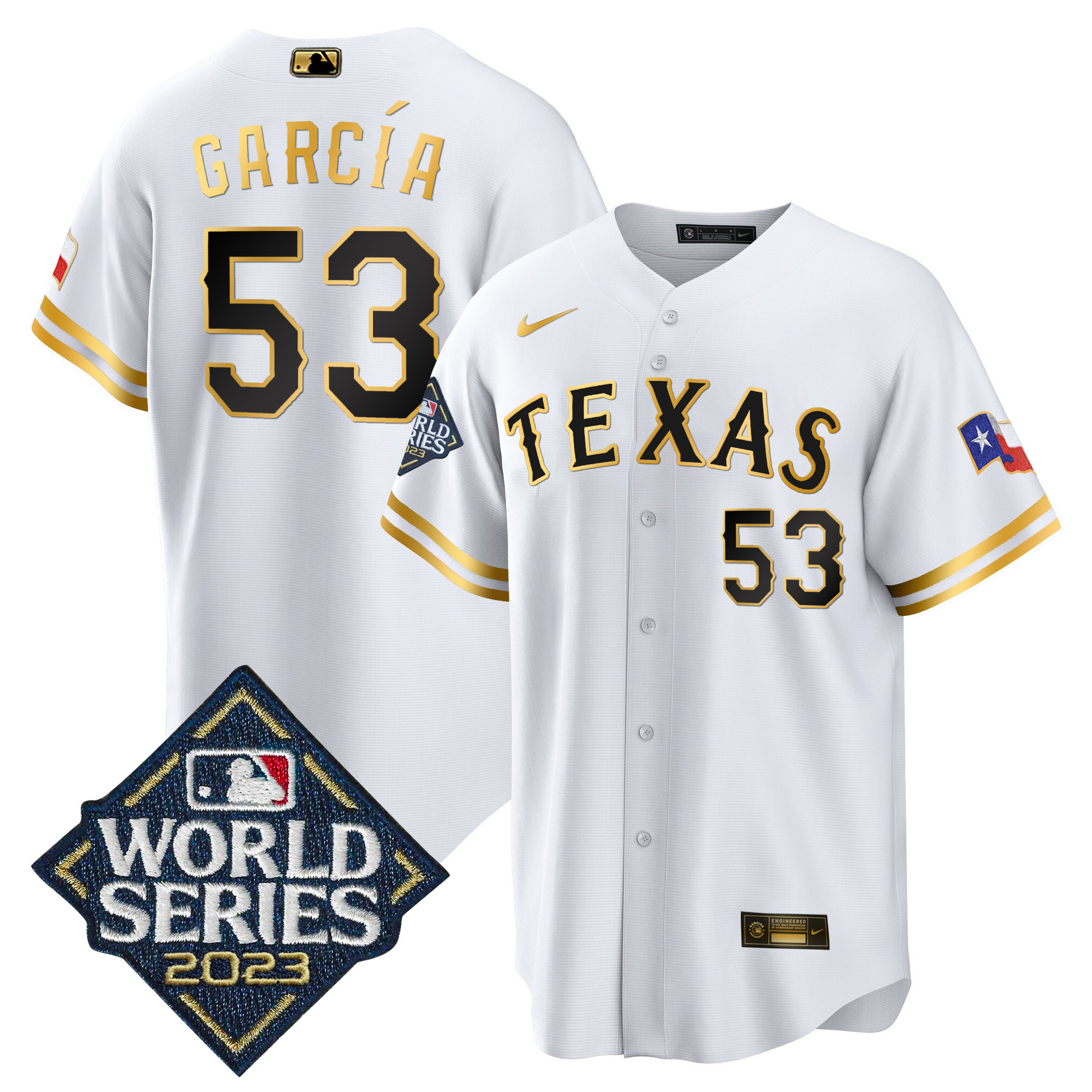Adolis Garcia Men's Texas Rangers World Series Cool Base Cool White Jersey