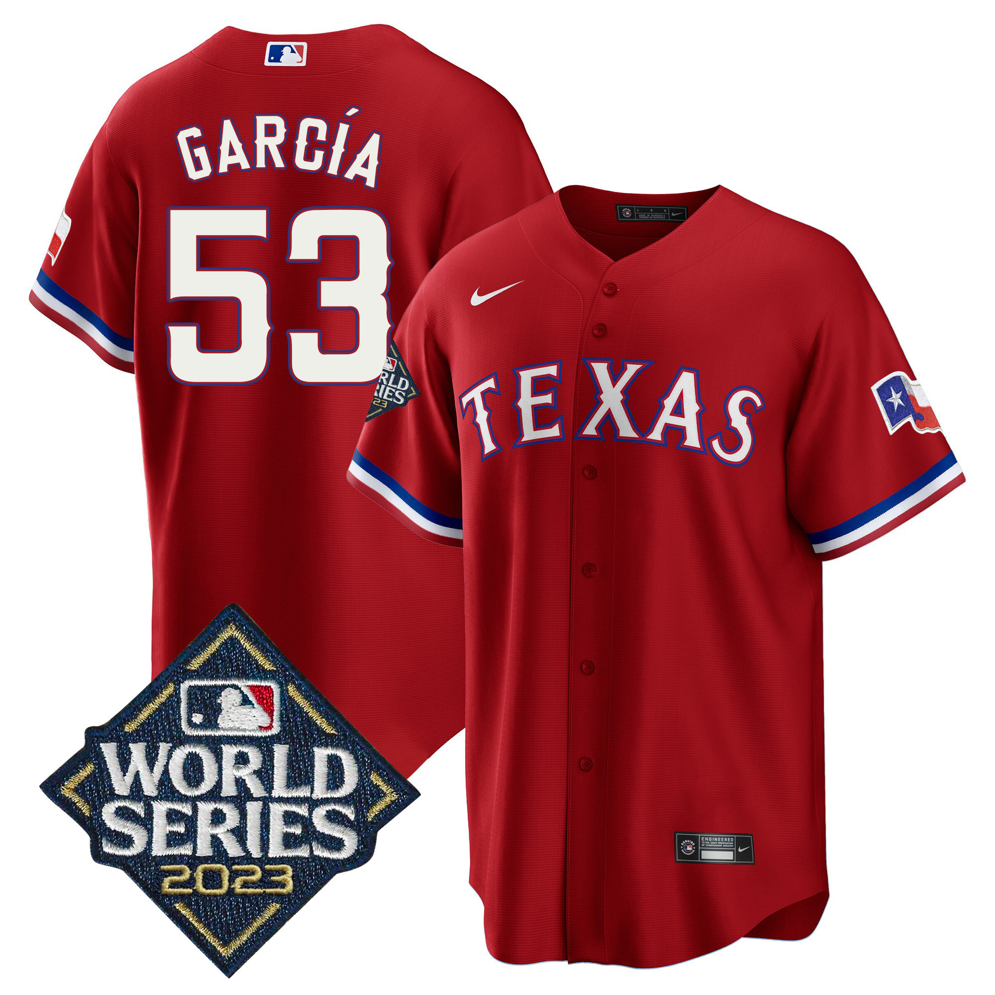 Adolis Garcia Men's Texas Rangers World Series Cool Base Red Jersey