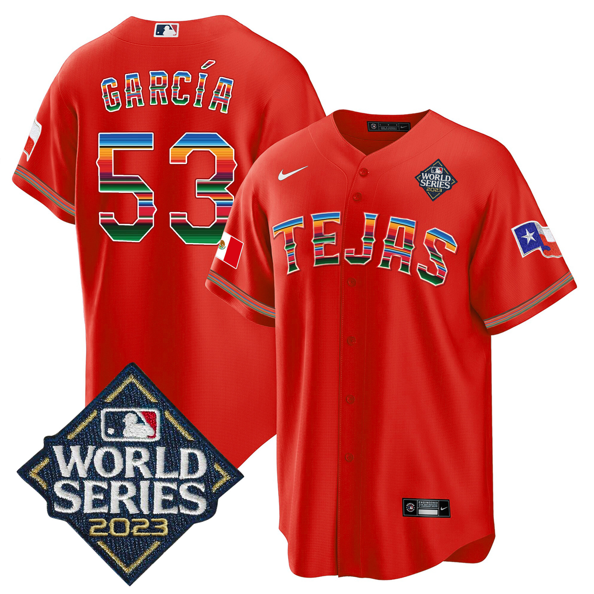 Adolis Garcia Men's Texas Rangers World Series Mexico Red Jersey