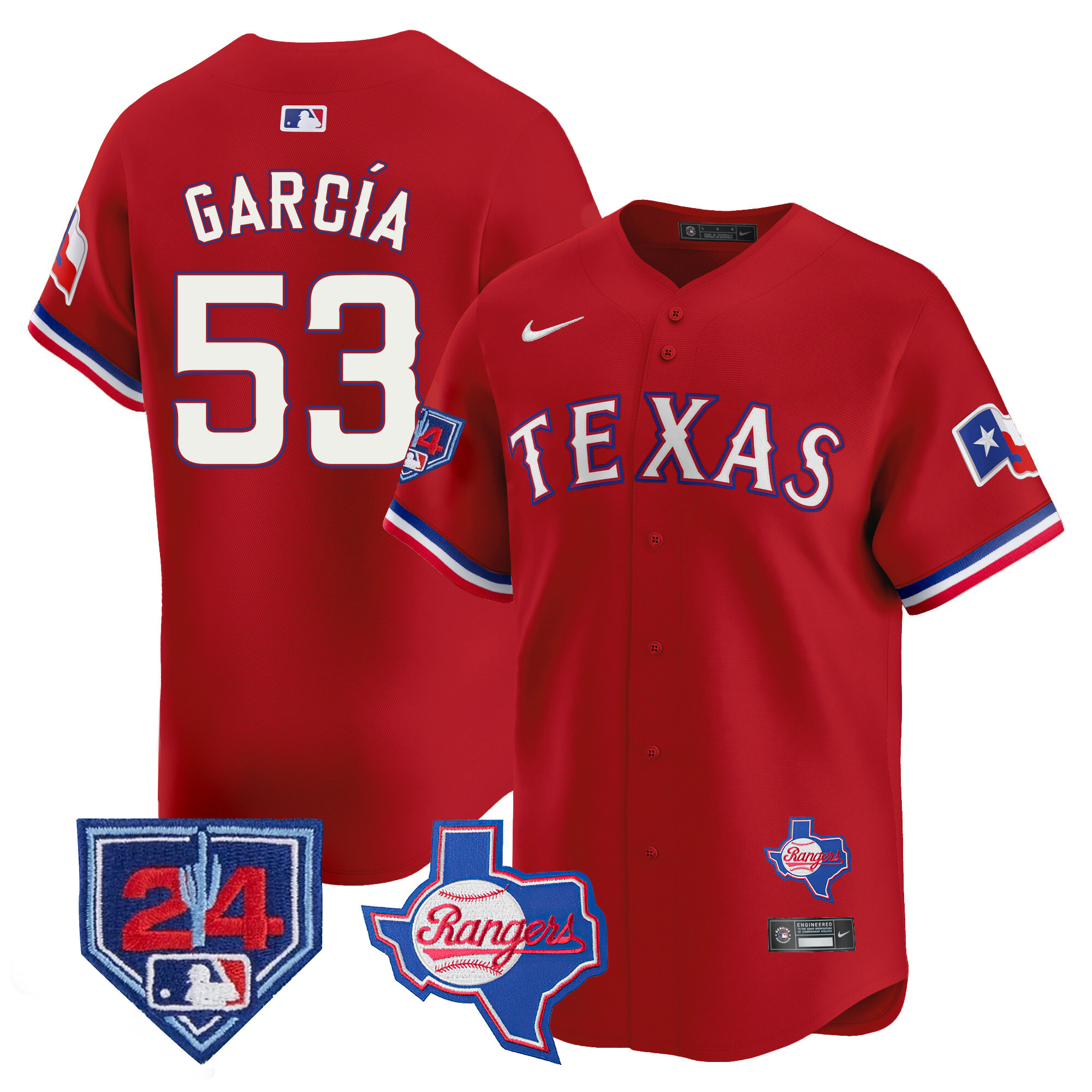 Adolis Garcia Men's Texas Rangers Spring Training Patch Vapor Premier Limited Red Jersey