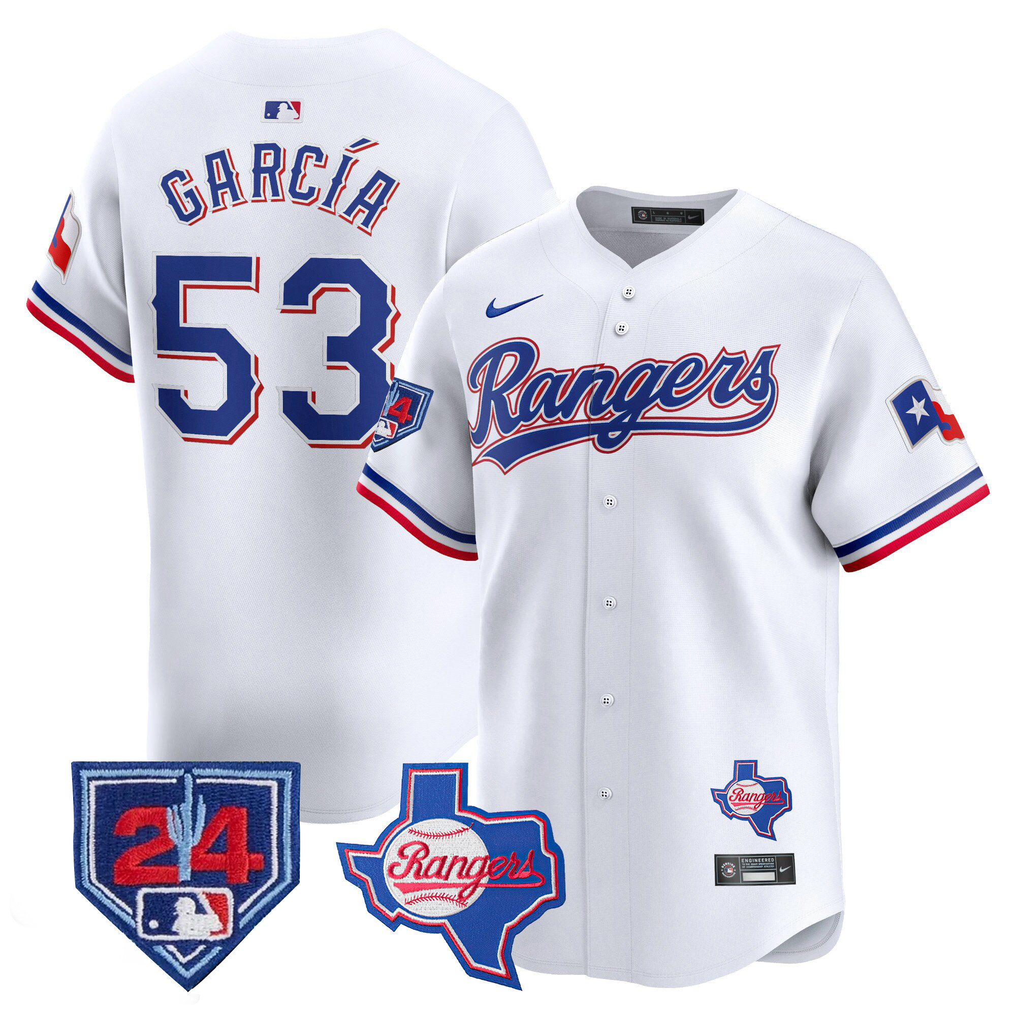 Adolis Garcia Men's Texas Rangers Spring Training Patch Vapor Premier Limited White Jersey