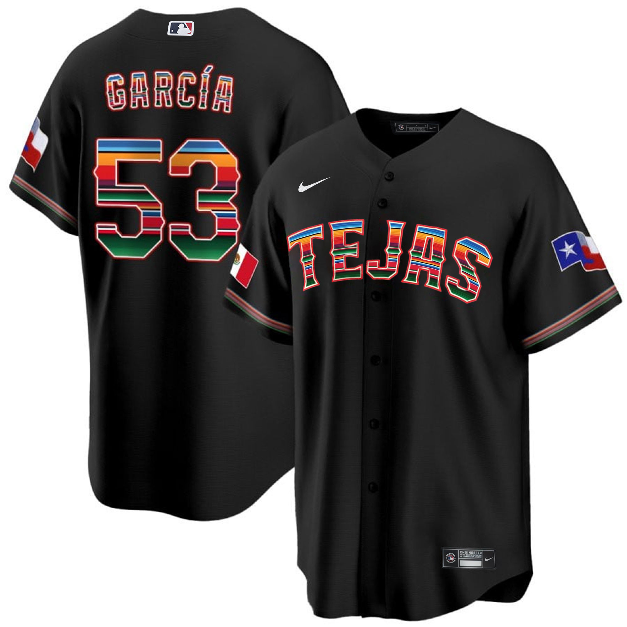 Adolis Garcia Men's Texas Rangers Mexican Cool Base Black Jersey