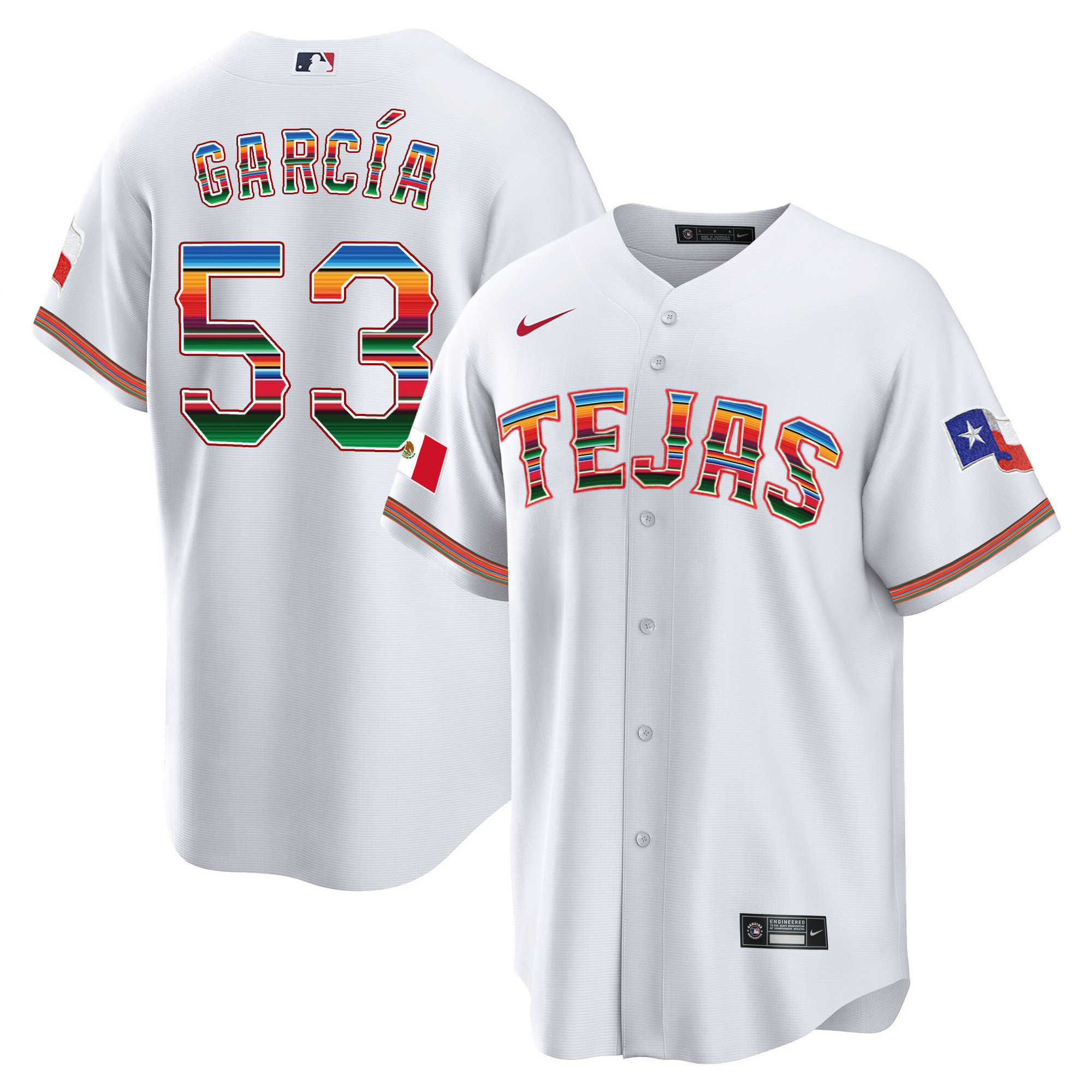 Adolis Garcia Men's Texas Rangers Mexican Cool Base White Jersey