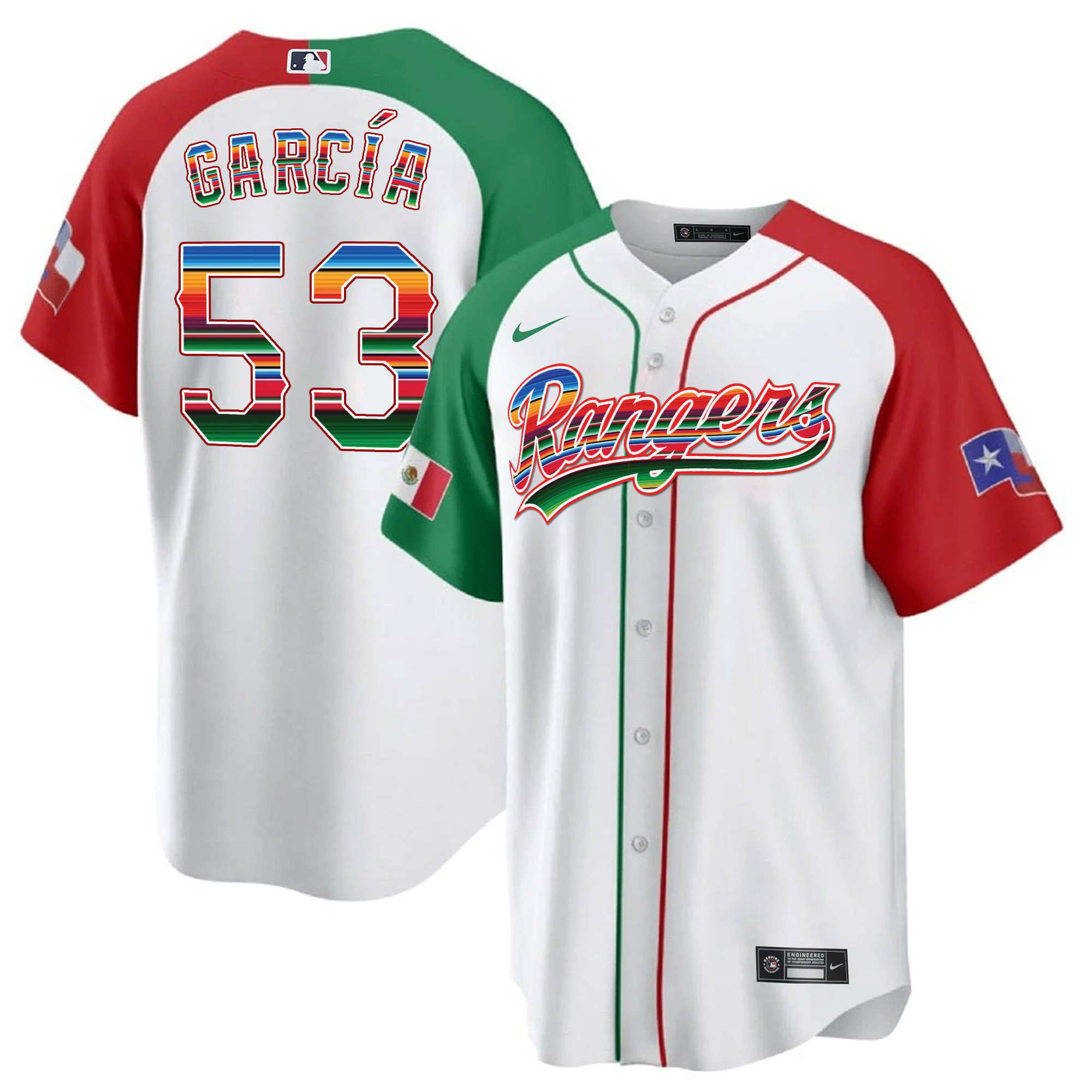 Adolis Garcia Men's Texas Rangers Mexican Heritage Night Cool Base - Home Alternate Jersey