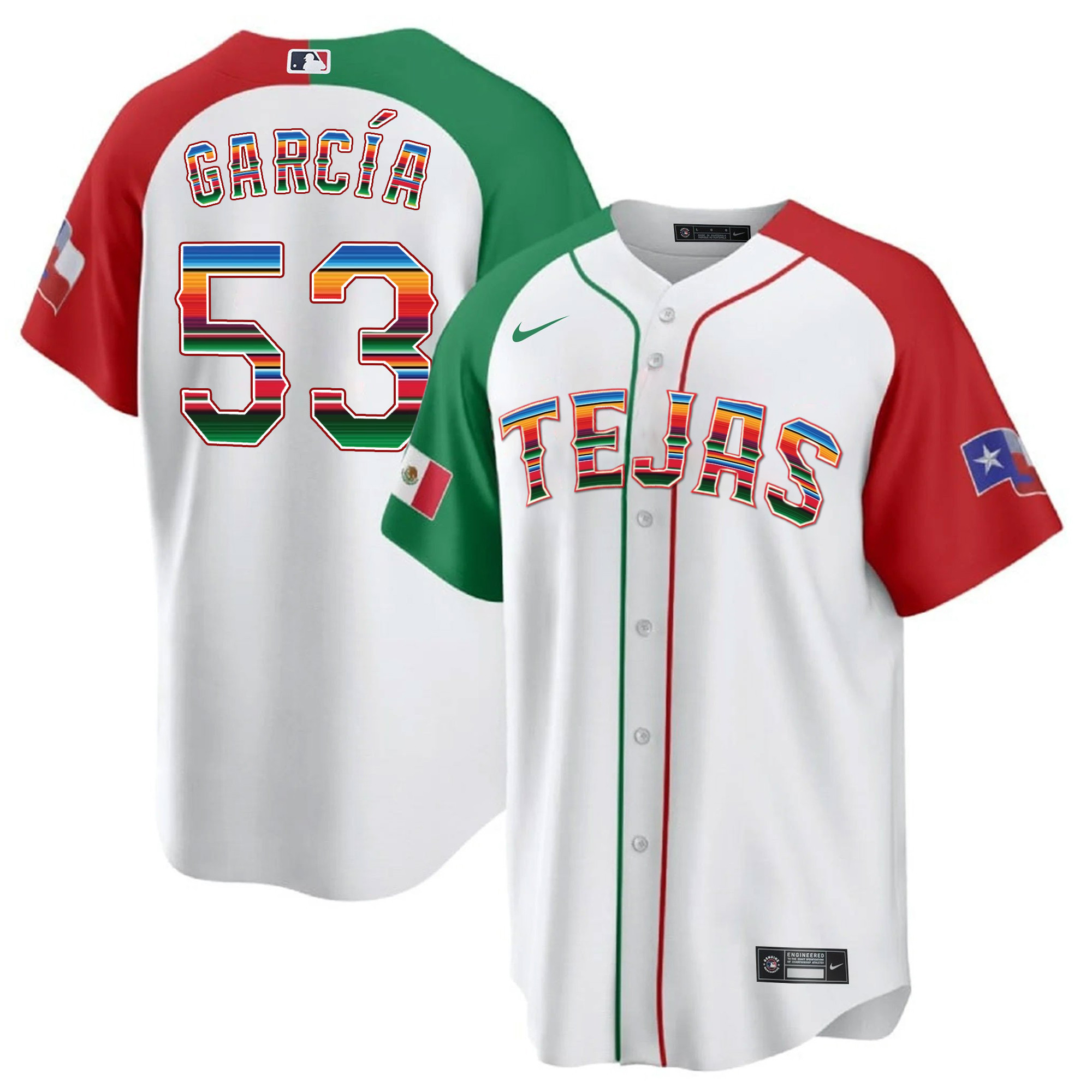 Adolis Garcia Men's Texas Rangers Mexican Heritage Night Cool Base - Tejas Alternate Jersey