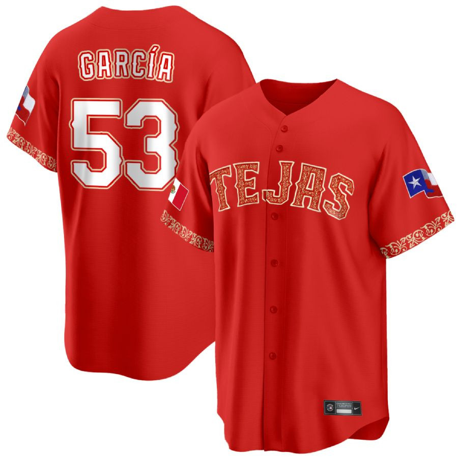 Adolis Garcia Men's Texas Rangers Mexican Heritage Night Cool Base Jersey