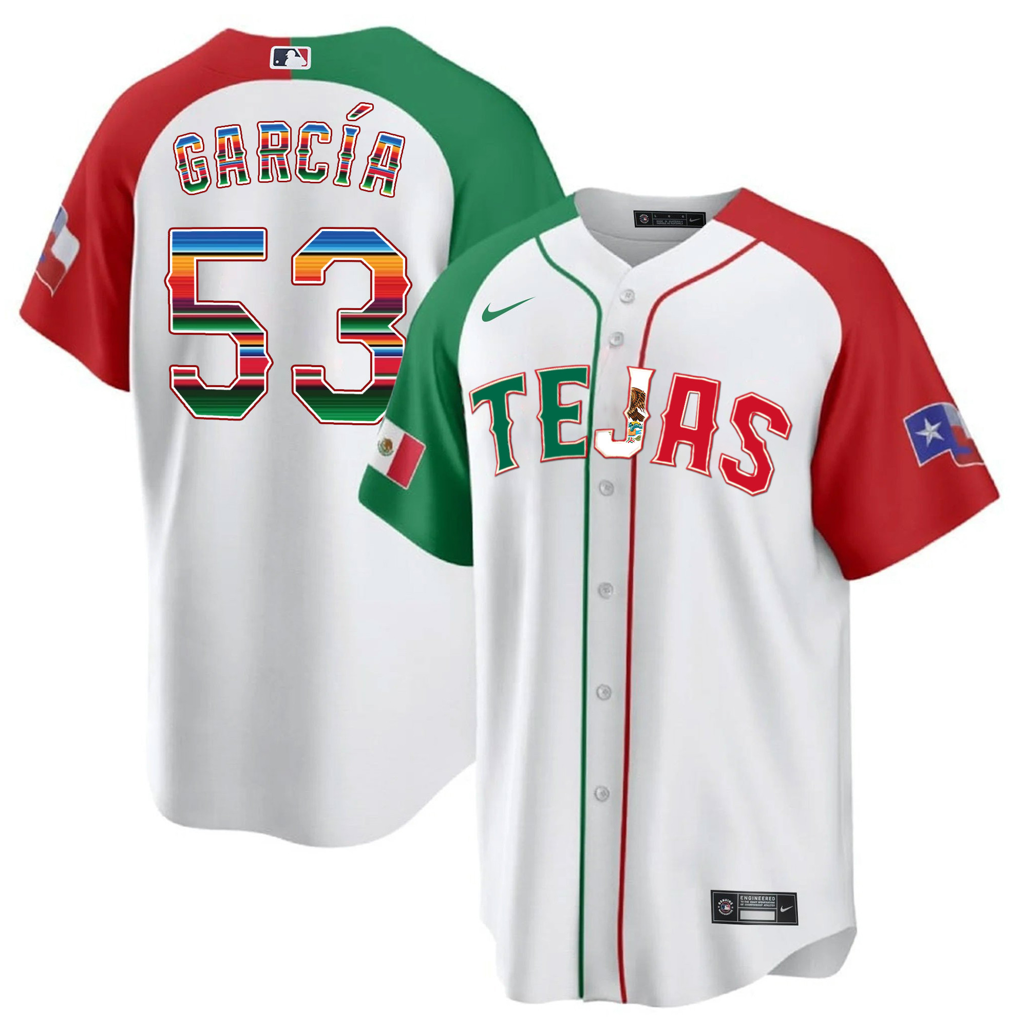 Adolis Garcia Men's Texas Rangers Mexico Flag Alternate Jersey