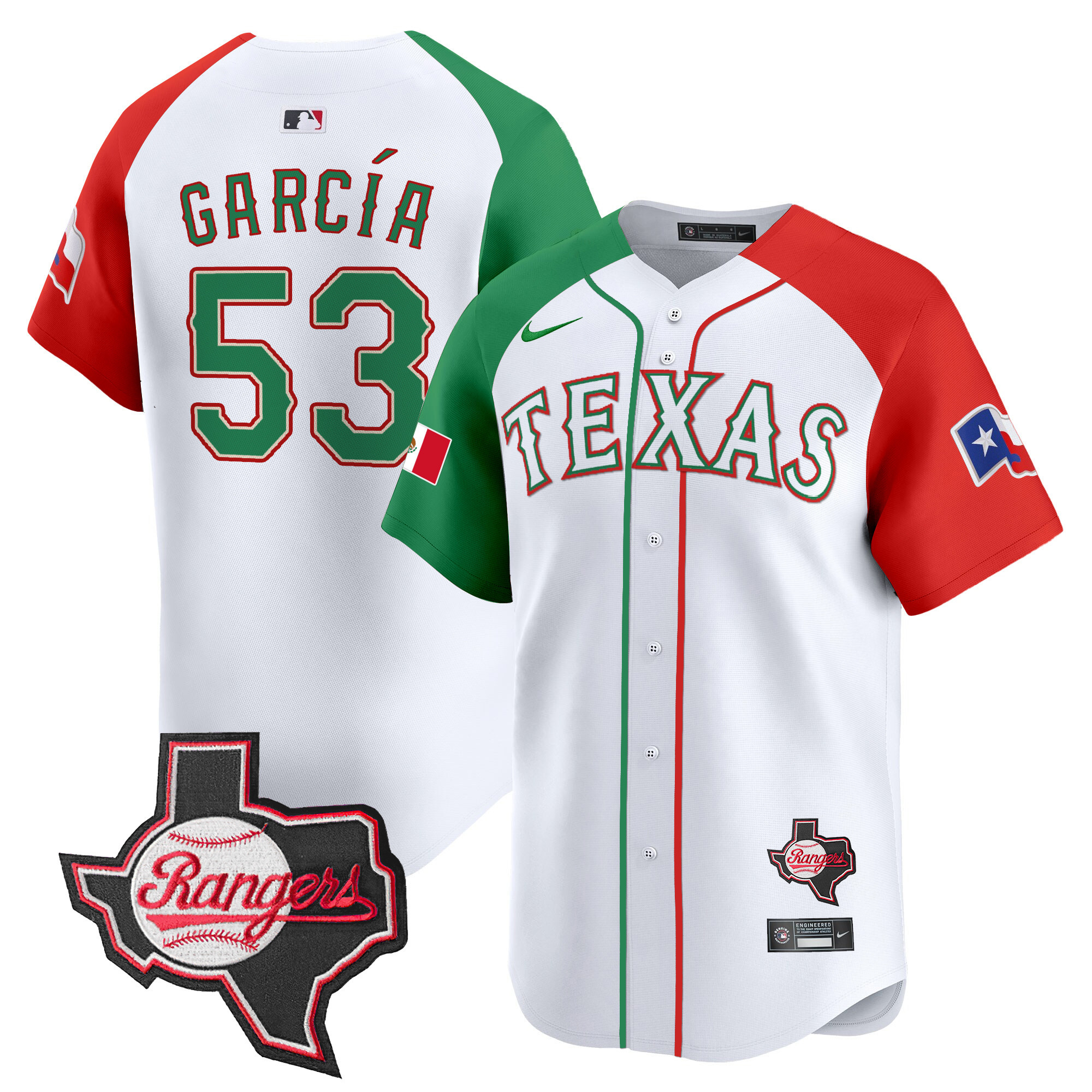 Adolis Garcia Men's Texas Rangers Mexico Texas Patch Vapor Premier Limited Alternate Jersey