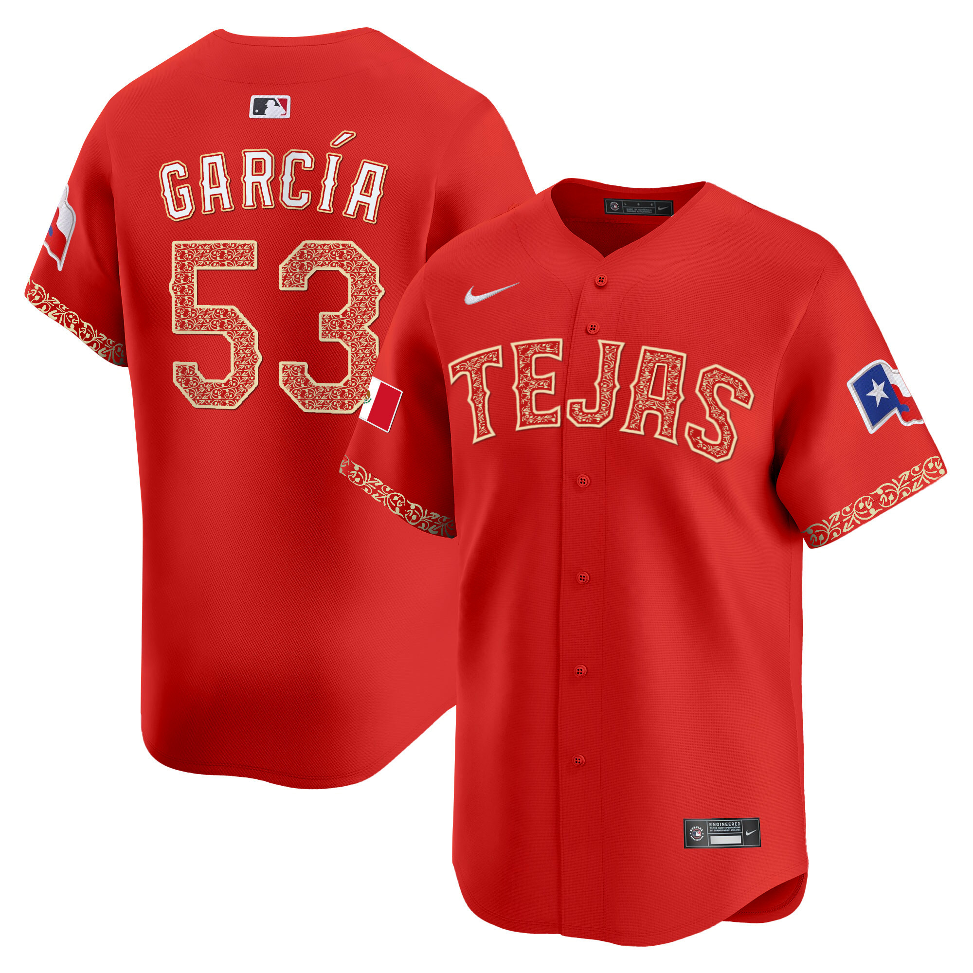 Adolis Garcia Men's Texas Rangers Mexico Vapor Premier Limited Red Jersey