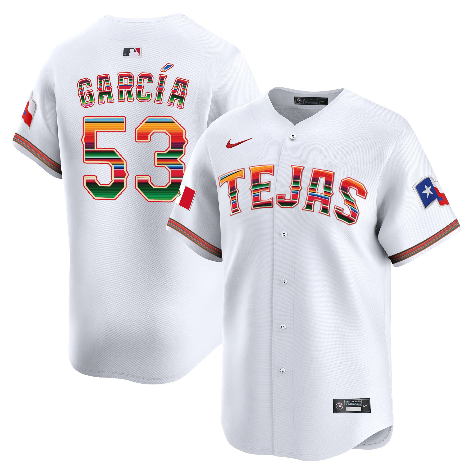 Adolis Garcia Men's Texas Rangers Mexico Vapor Premier Limited V2 White Jersey