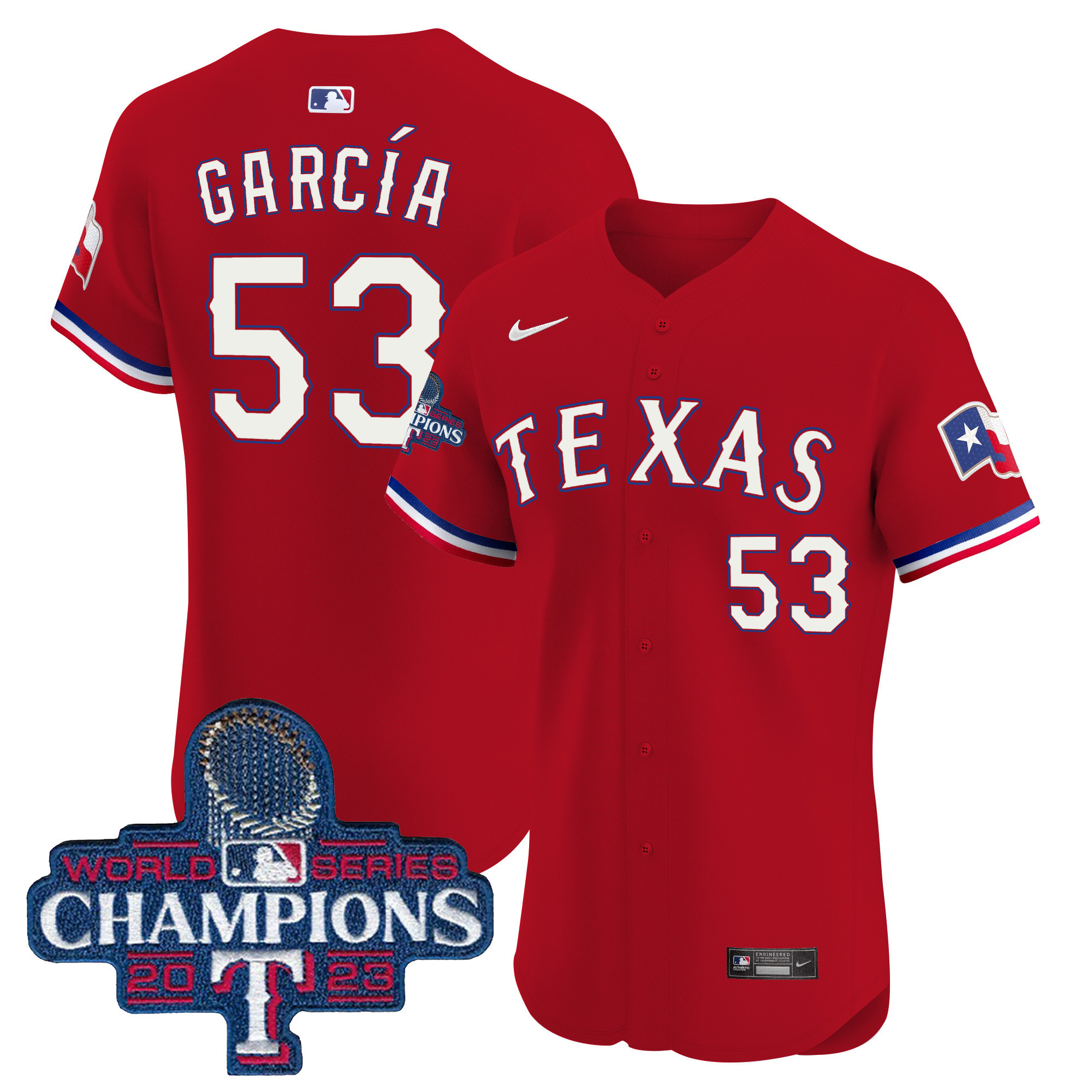 Adolis Garcia Men's Texas Rangers World Series Champions Vapor Premier Elite Red Jersey