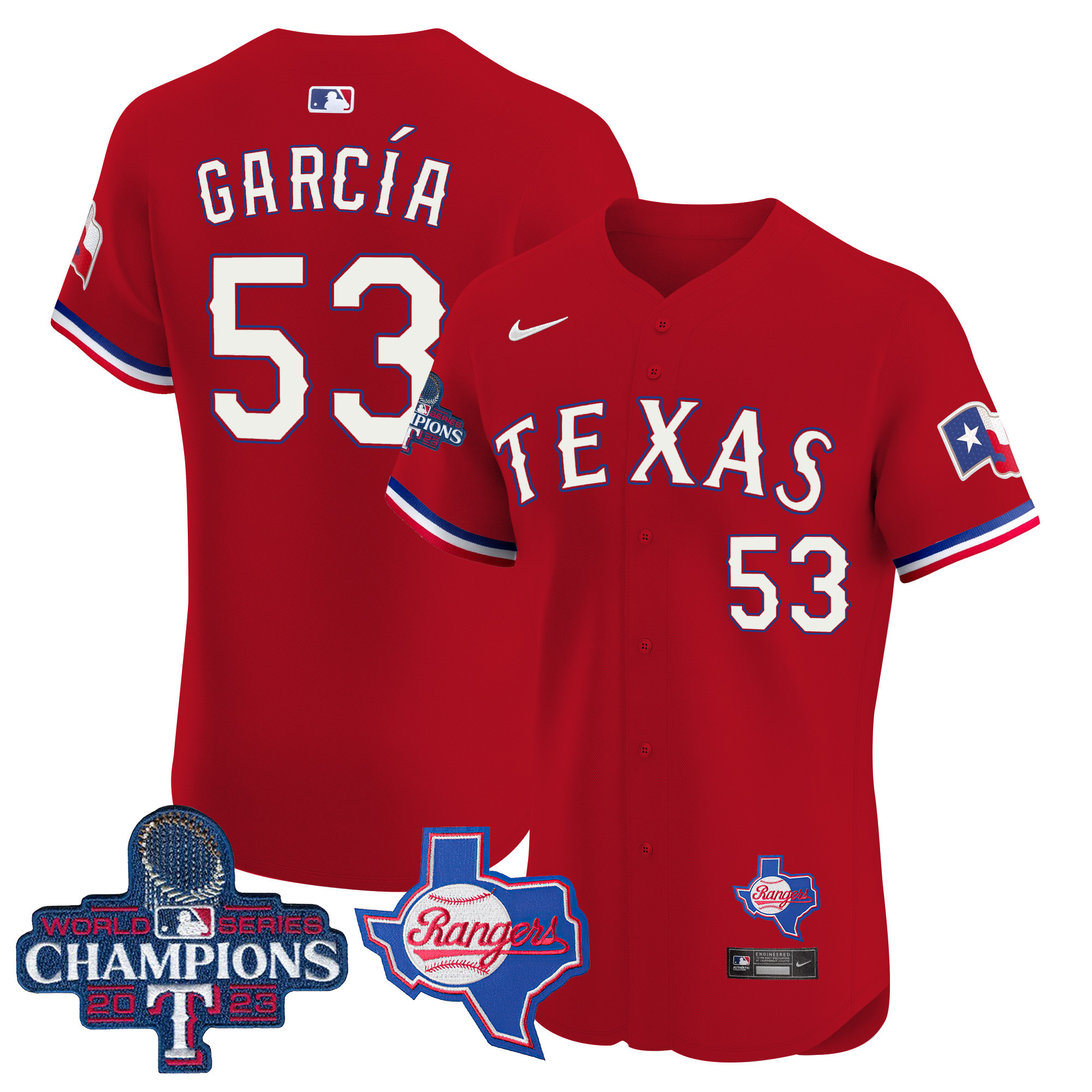 Adolis Garcia Men's Texas Rangers World Series Champions Vapor Premier Elite V2 Red Jersey