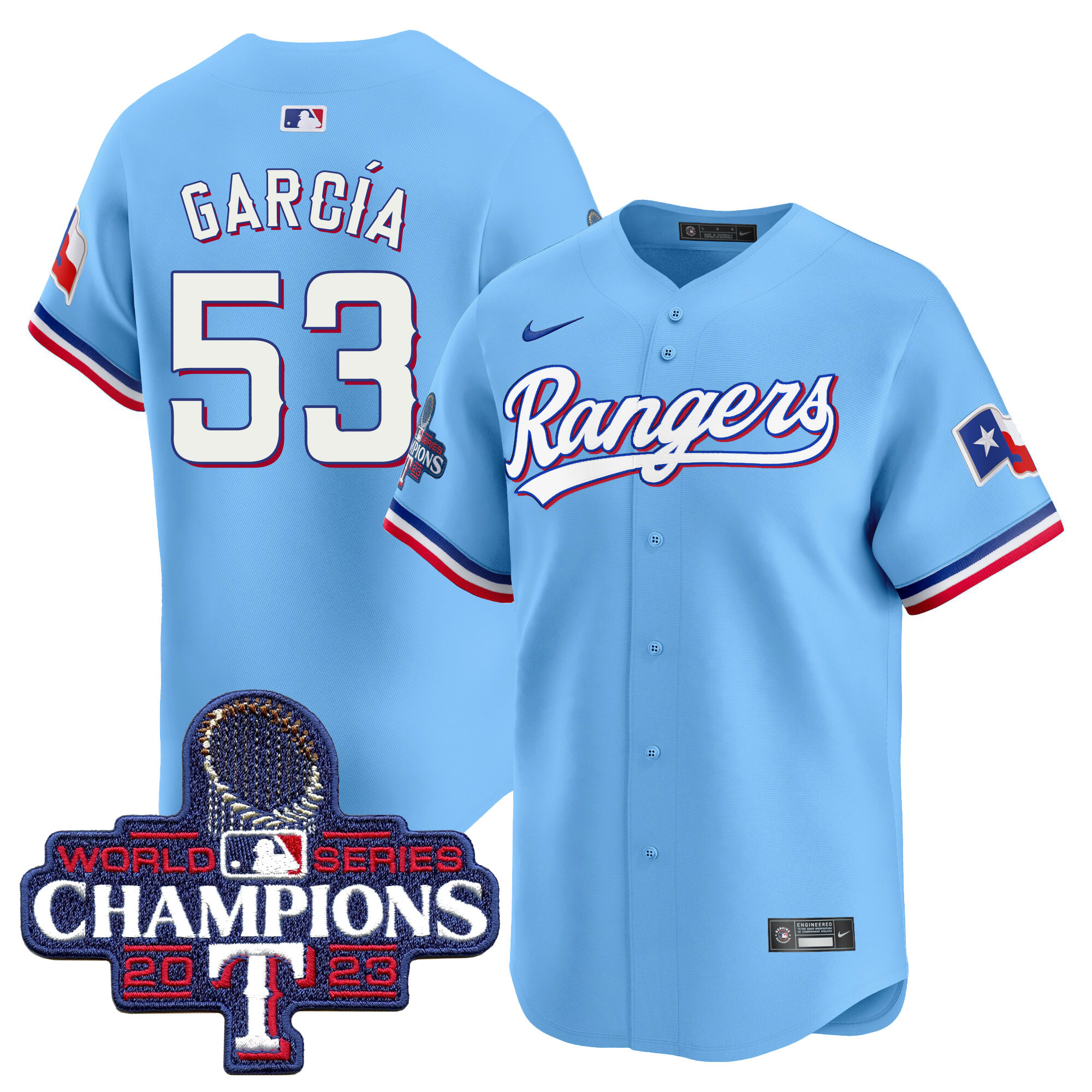 Adolis Garcia Men's Texas Rangers World Series Champions Vapor Premier Limited Blue Jersey