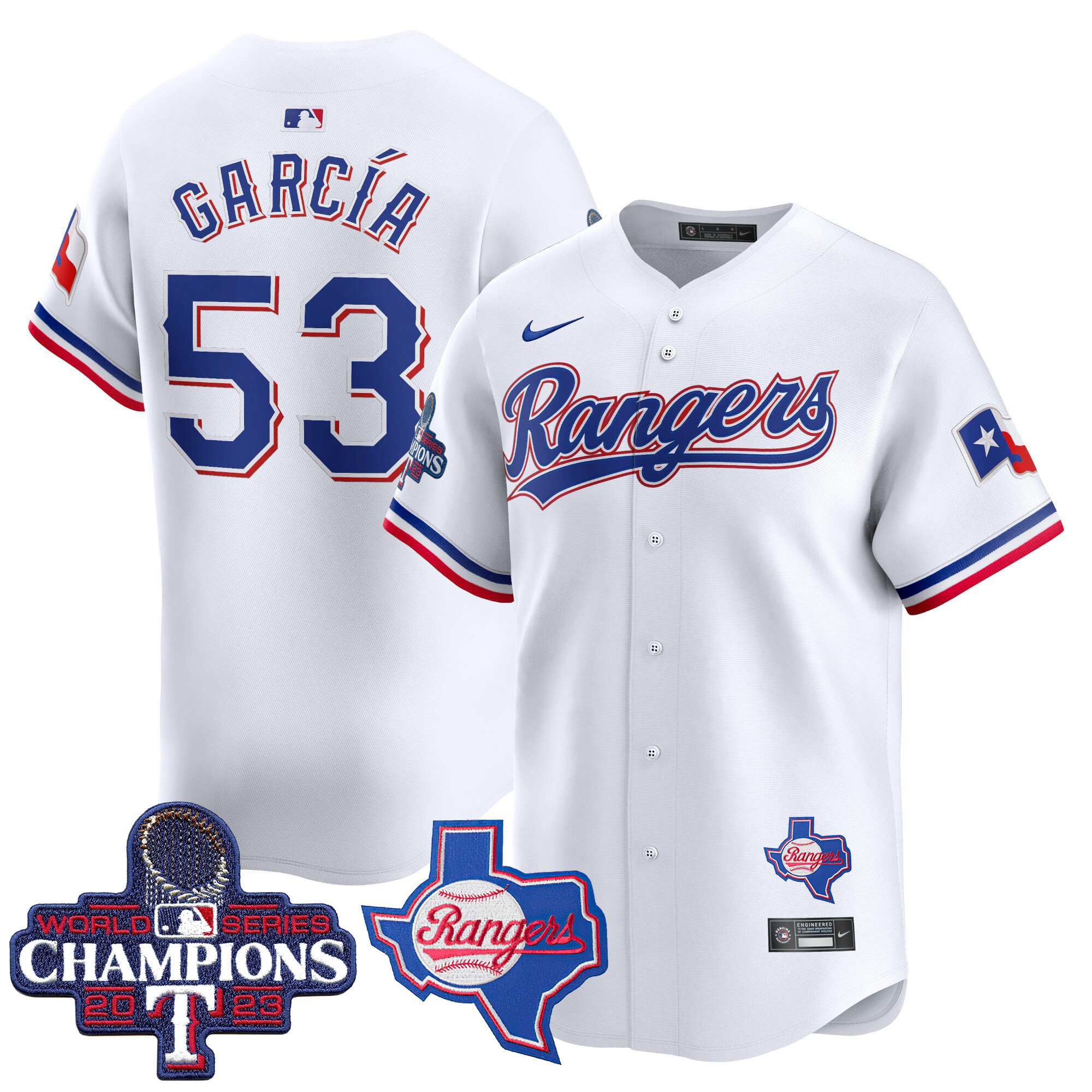 Adolis Garcia Men's Texas Rangers World Series Champions Vapor Premier Limited V2 White Jersey