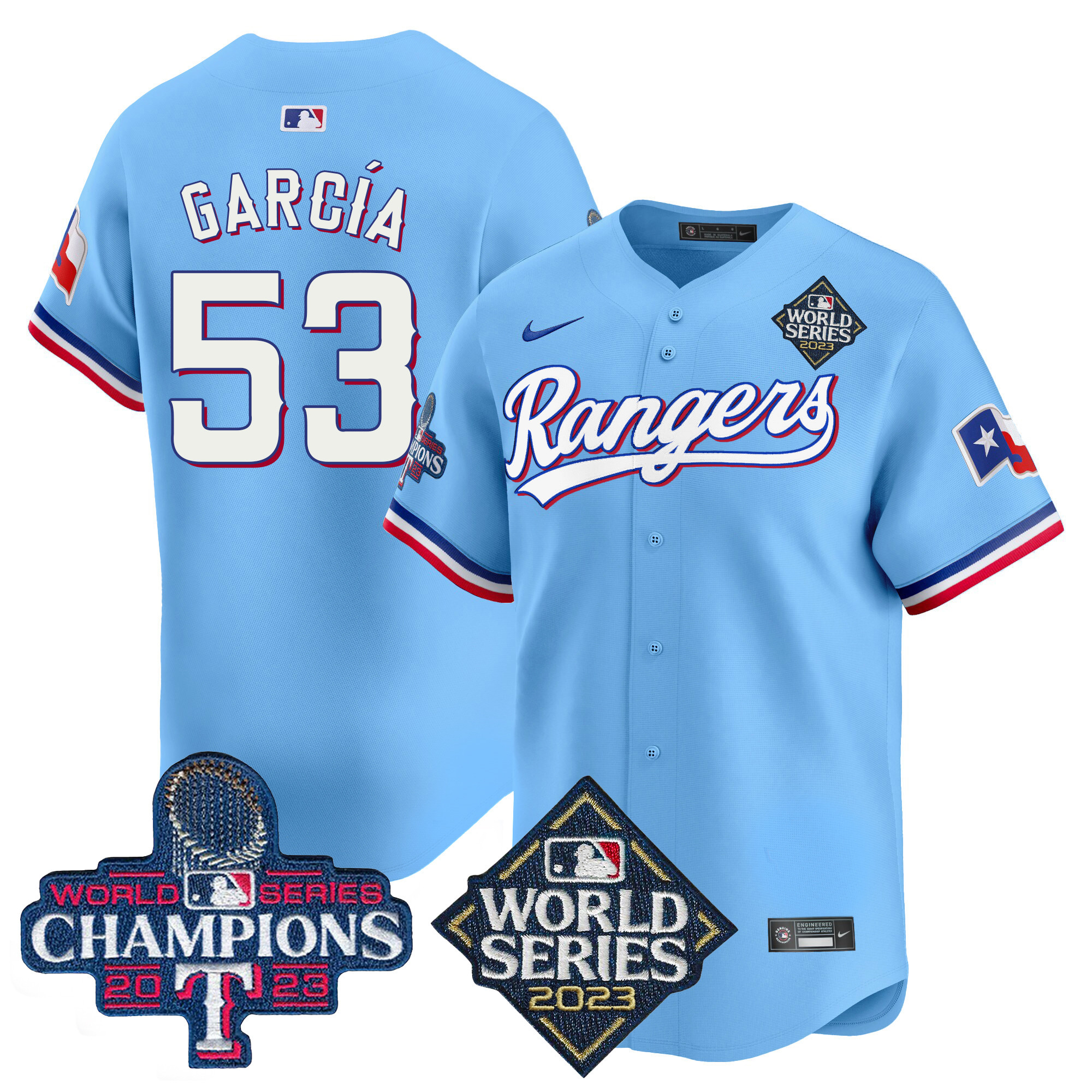 Adolis Garcia Men's Texas Rangers World Series Champions Vapor Premier Limited V4 Blue Jersey