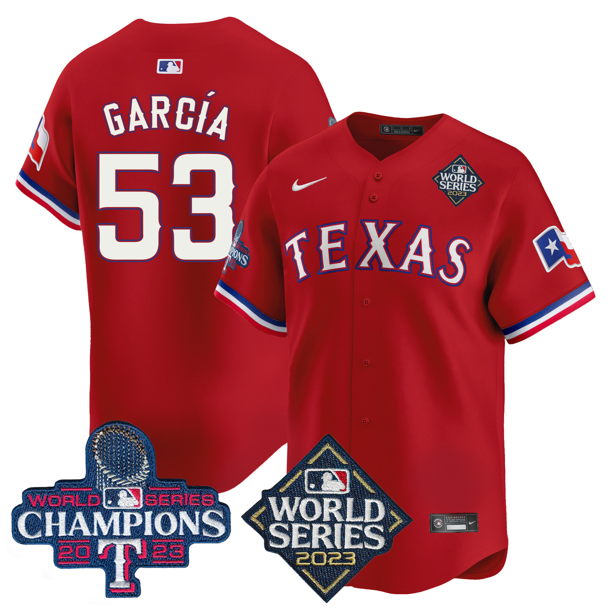 Adolis Garcia Men's Texas Rangers World Series Champions Vapor Premier Limited V4 Red Jersey