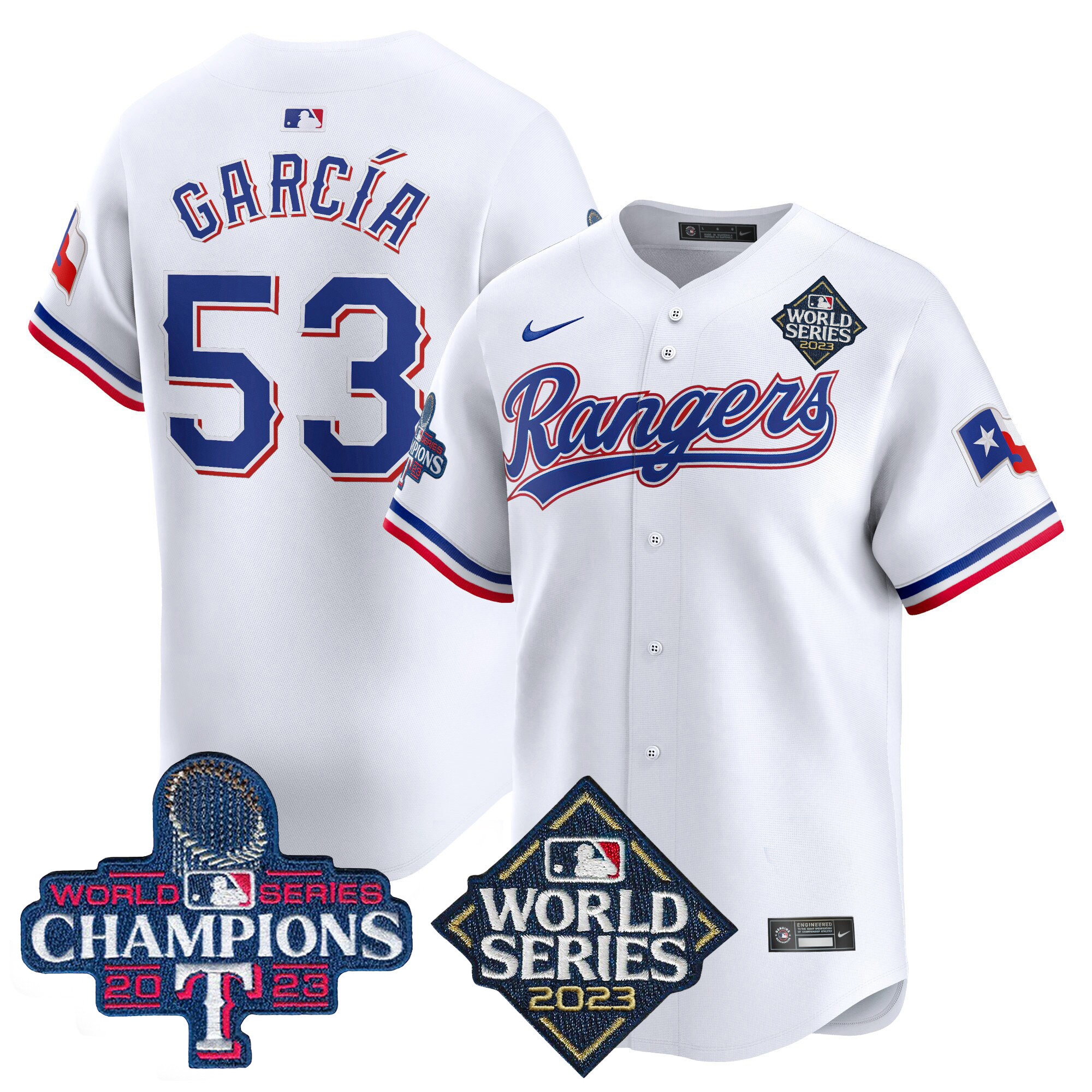 Adolis Garcia Men's Texas Rangers World Series Champions Vapor Premier Limited V4 White Jersey