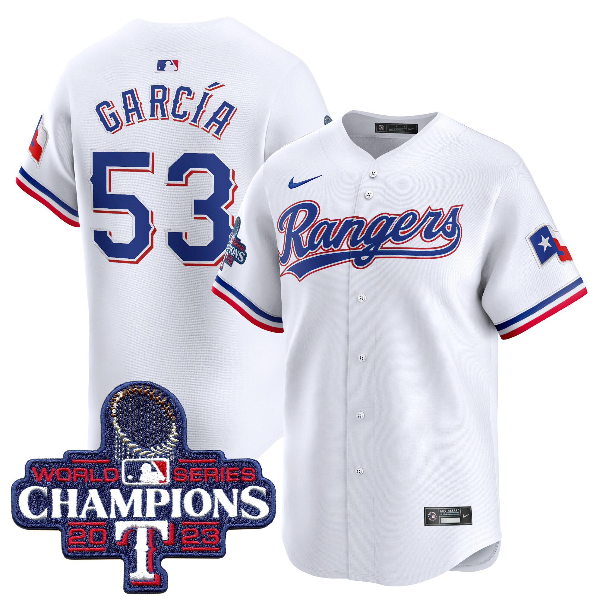 Adolis Garcia Men's Texas Rangers World Series Champions Vapor Premier Limited White Jersey