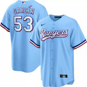 Adolis Garcia Texas Rangers Cool Base Light Blue Jersey
