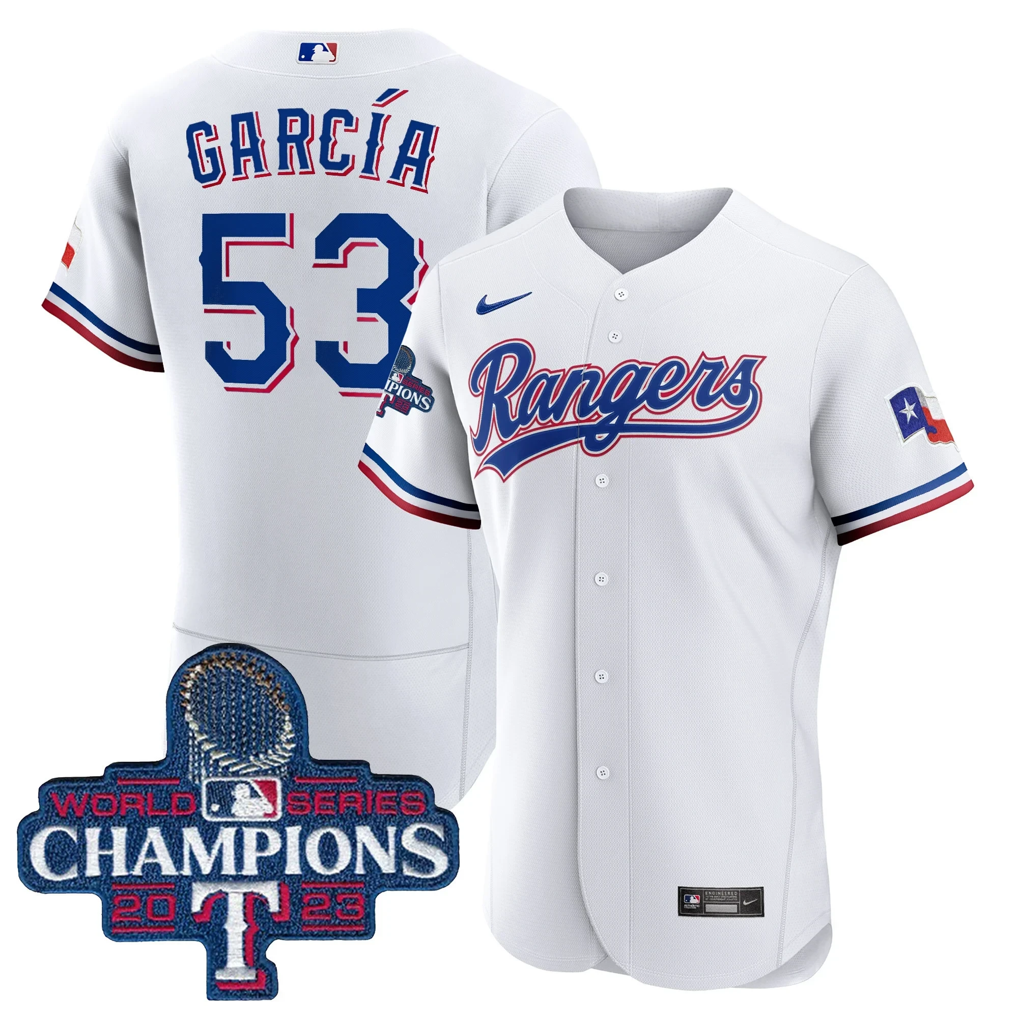 Adolis Garcia Texas Rangers World Series Champions White Jersey
