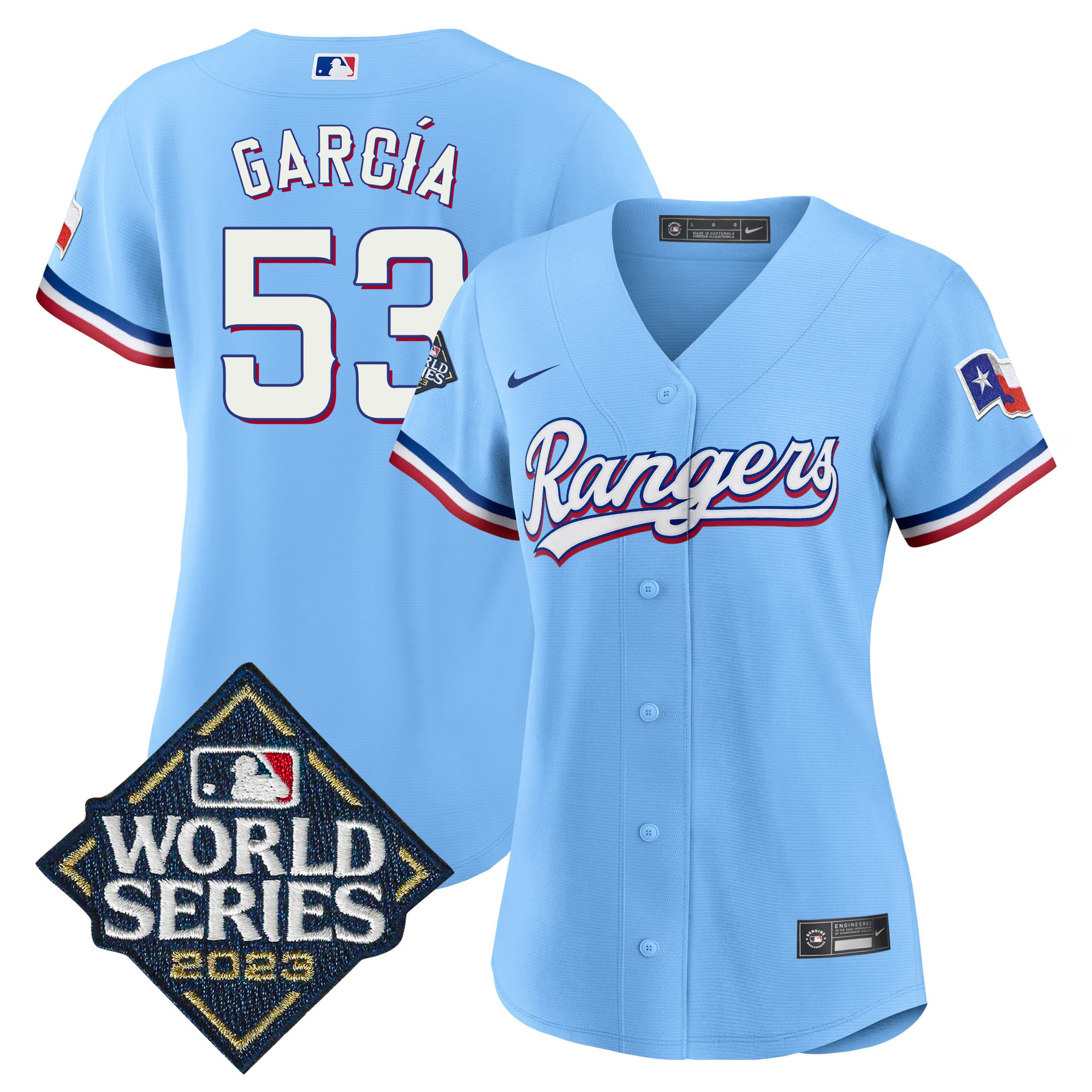 Adolis Garcia Women's Texas Rangers World Series Baseball Blue Jersey