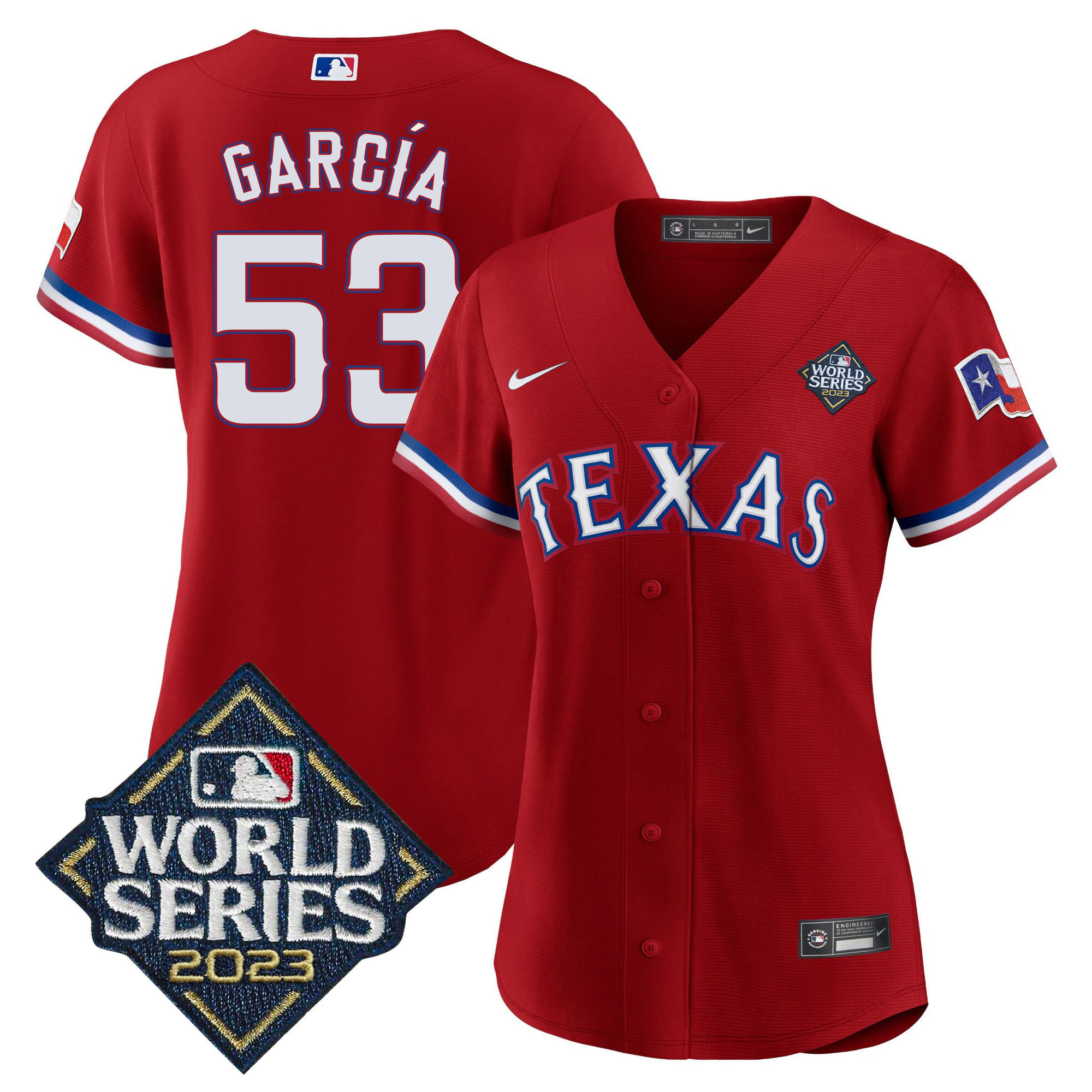 Adolis Garcia Women's Texas Rangers World Series Baseball V2 Red Jersey